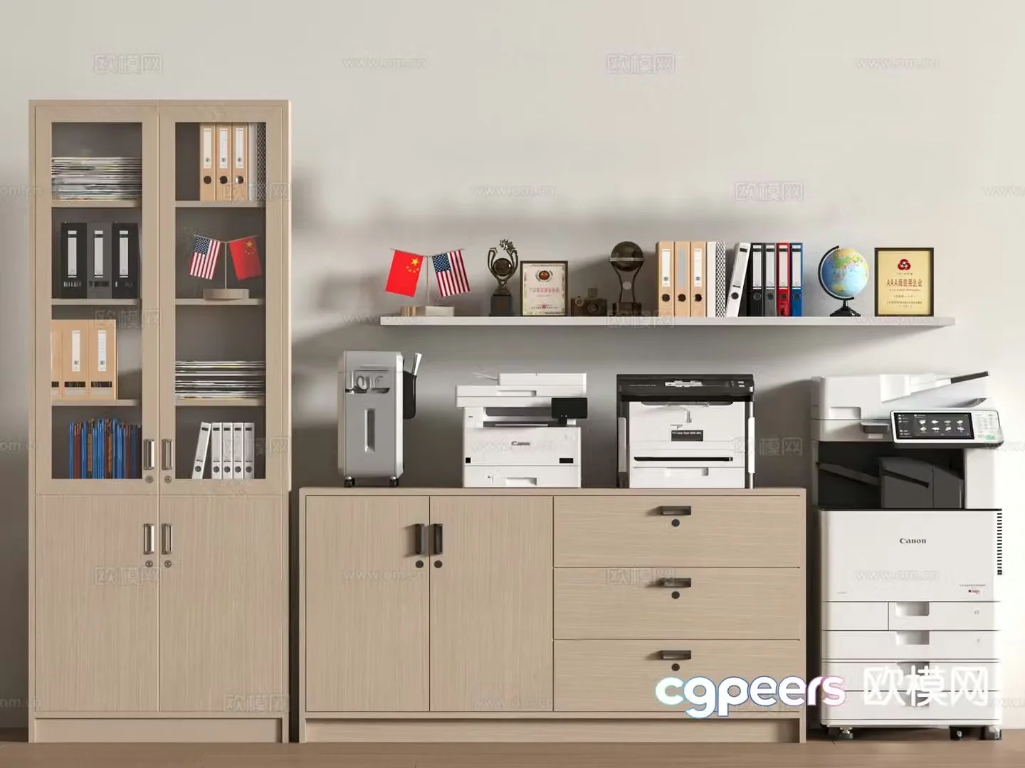 Modern filing cabinet printer 3d model