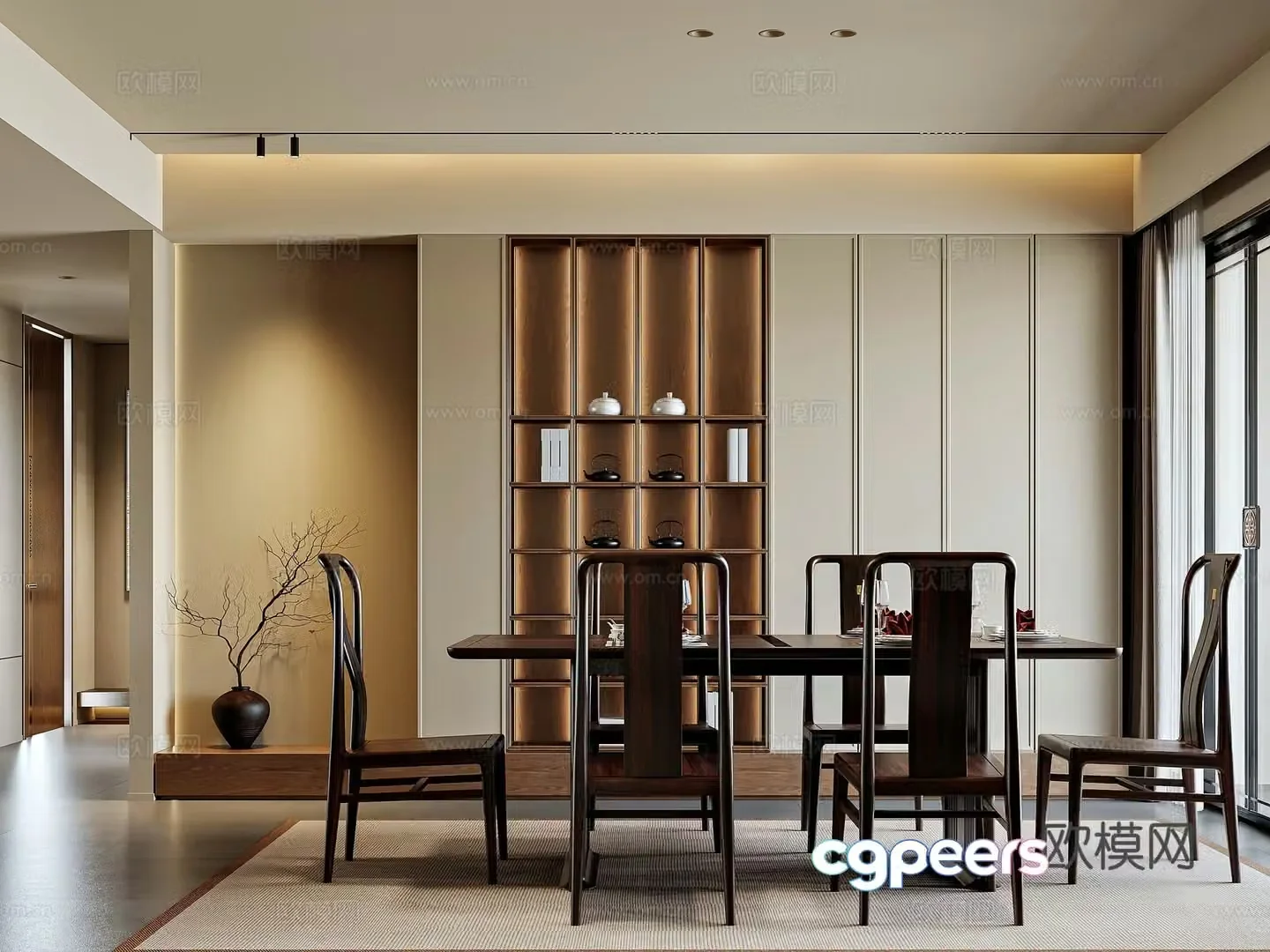 Song style home restaurant 3D model