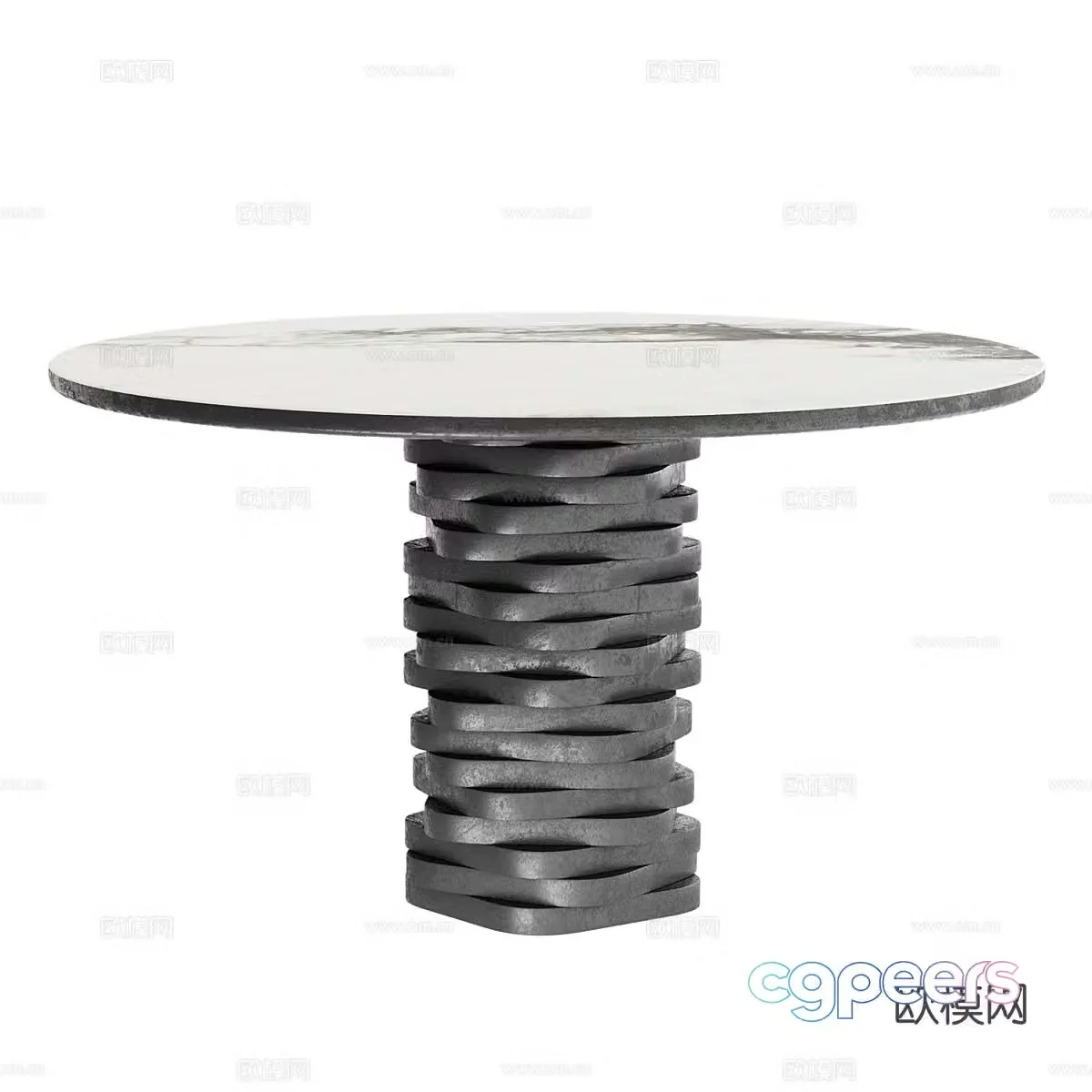 Modern dining table round table 3d model