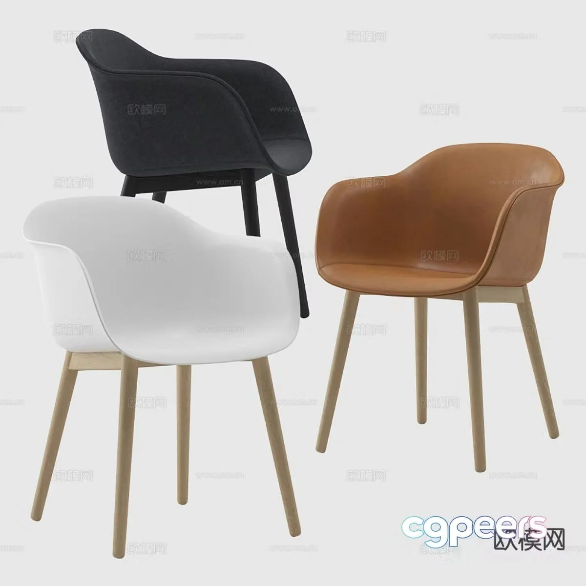 Modern chair single chair dining chair 3d model