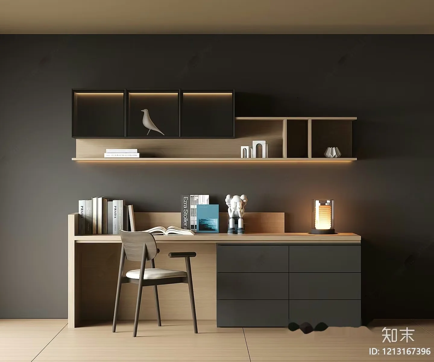 Modern Home Office Setup 3D Model – 19851 – VRAY Render