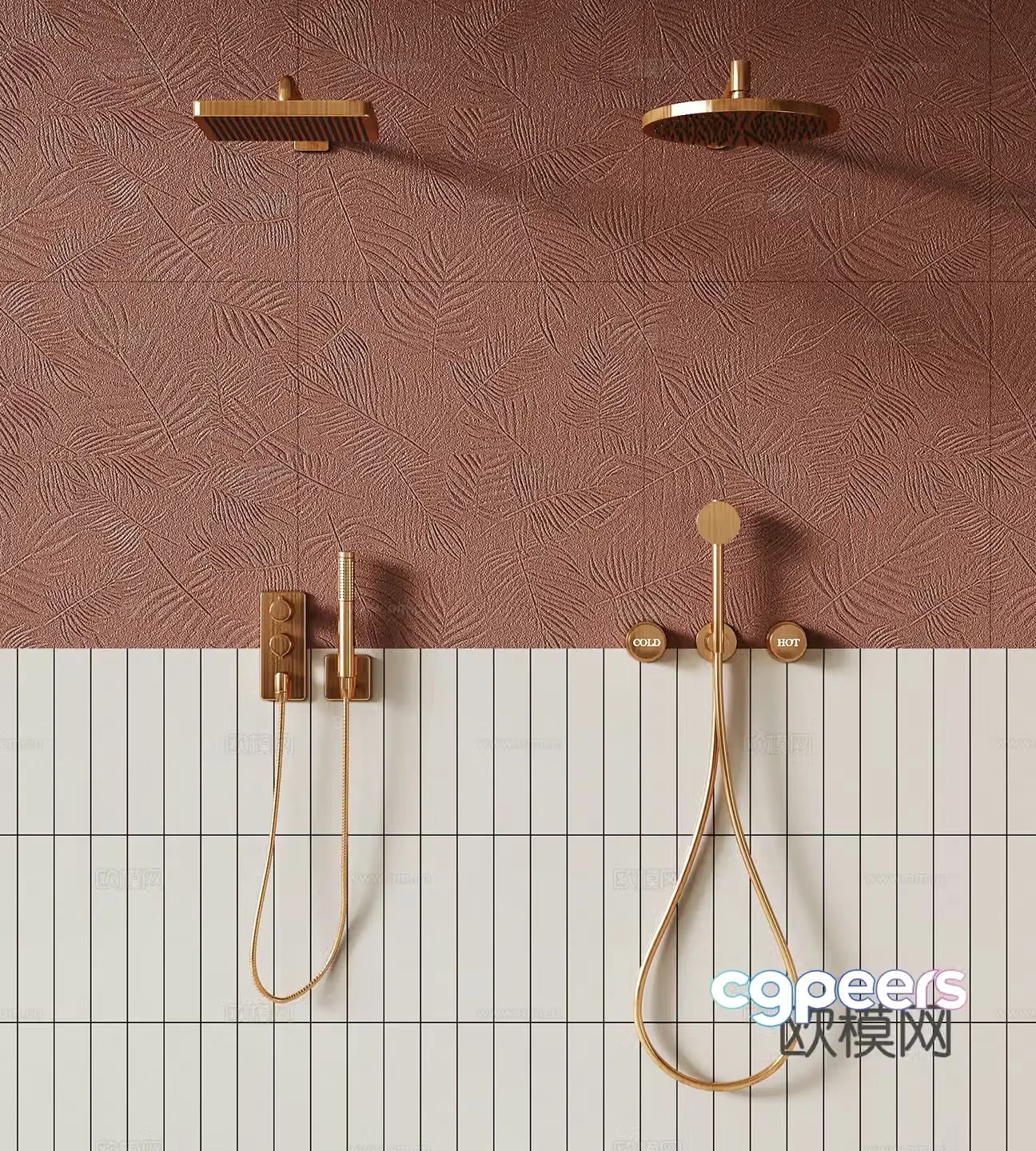 French shower shower 3d model