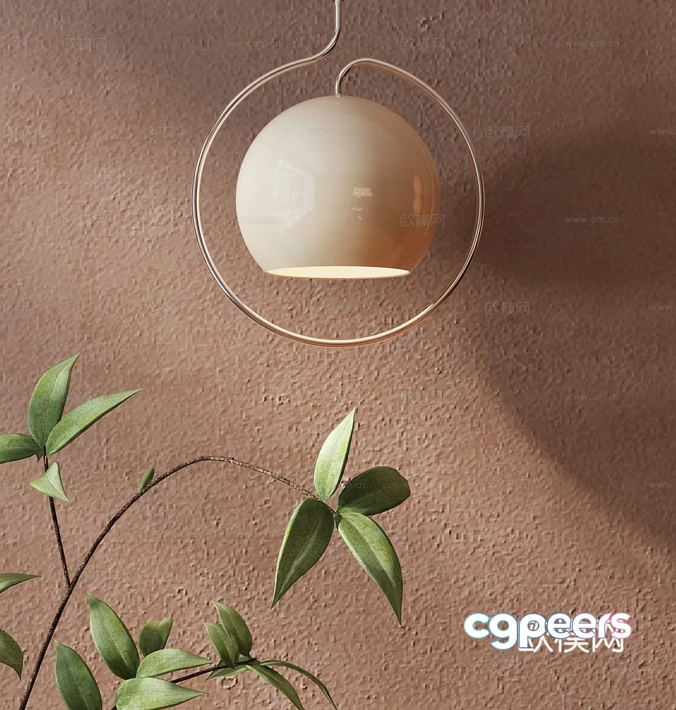 Medieval style small chandelier 3D model