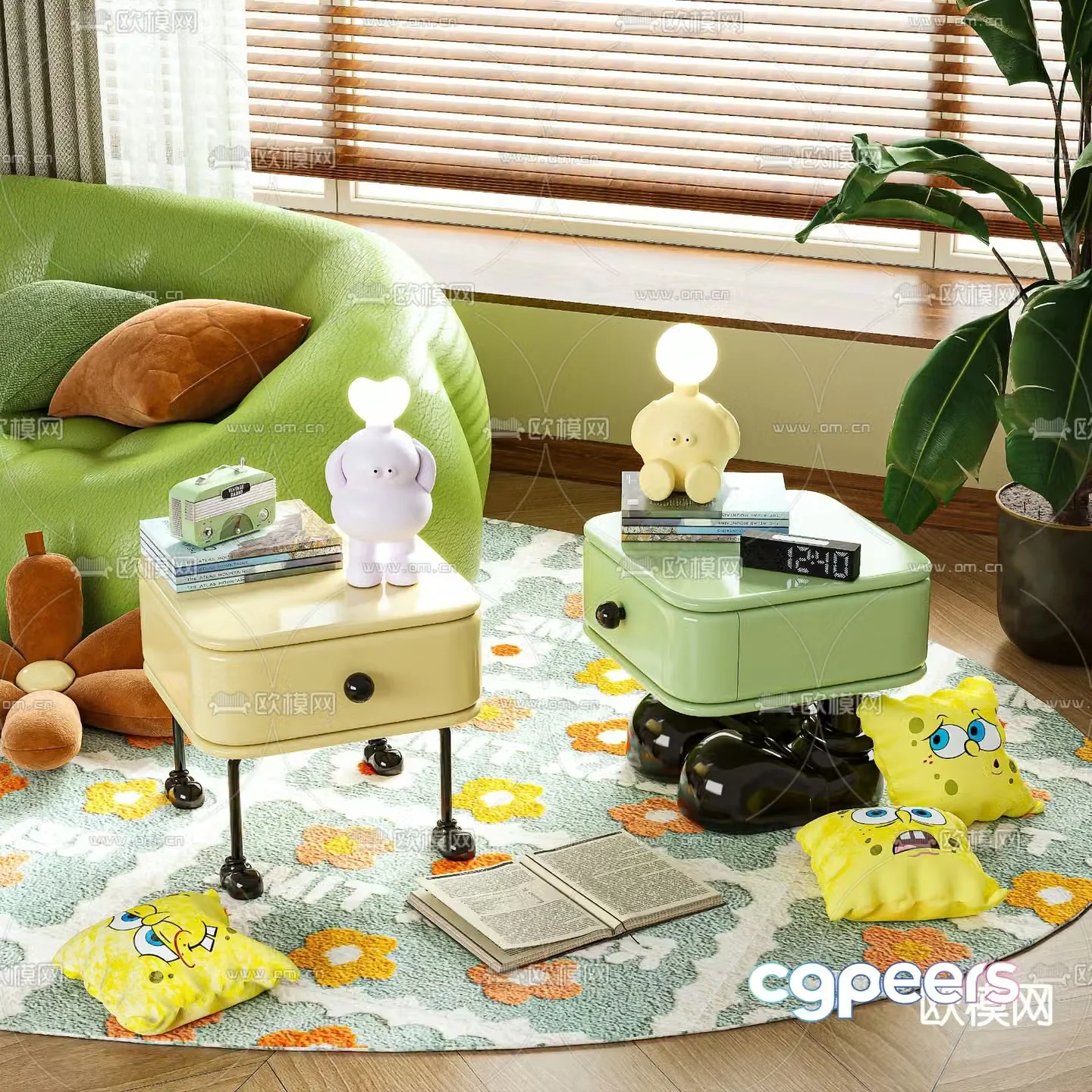 Macaron bedside table 3d model