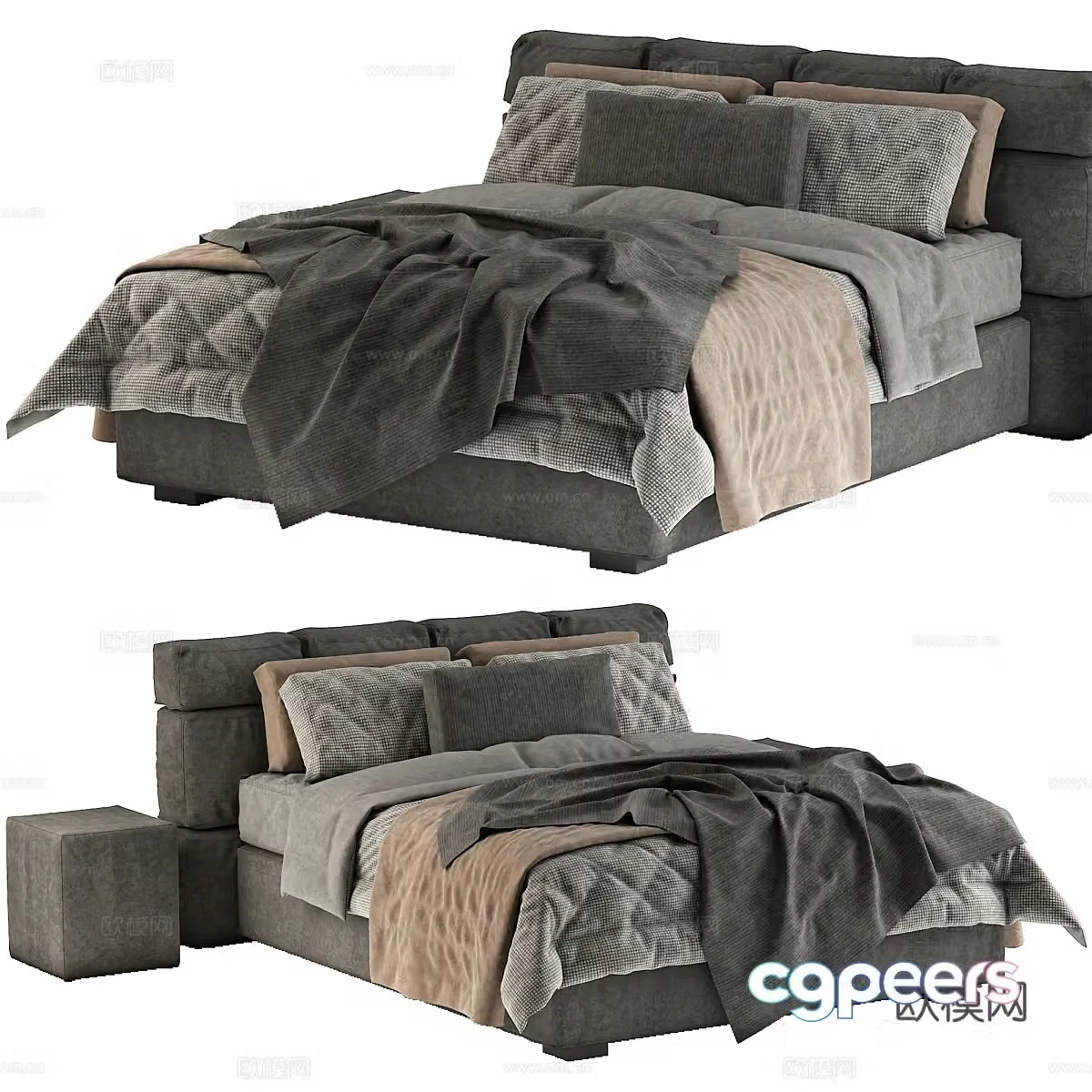 Double bed 3d model
