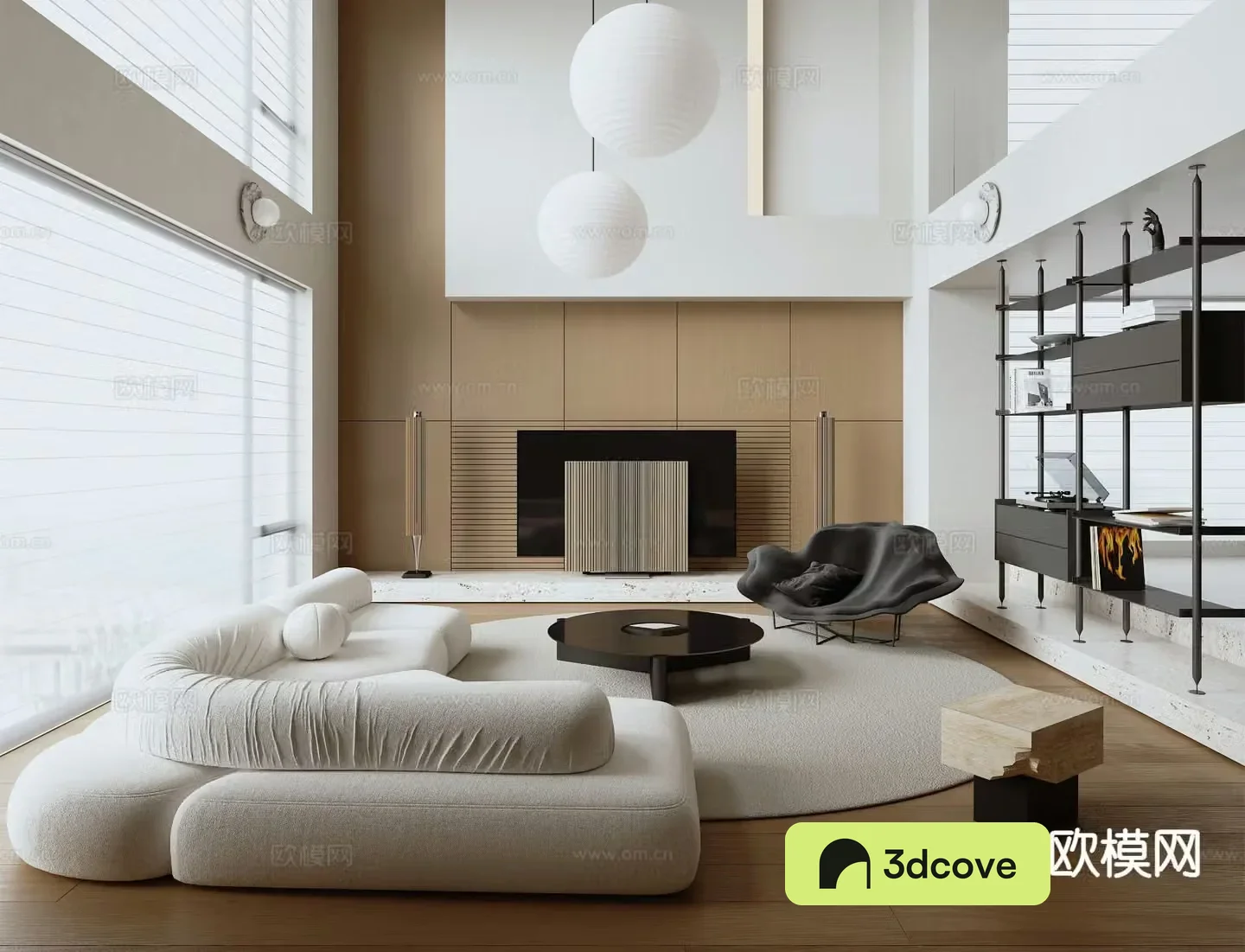 Villa living room villa hollow