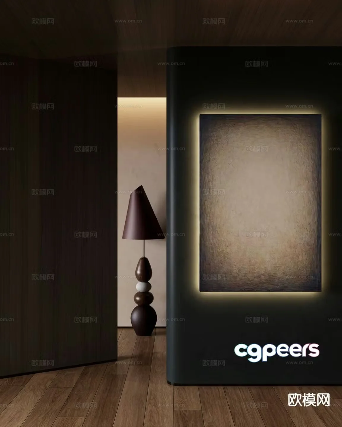 Modern texture painting decorative painting 3d model