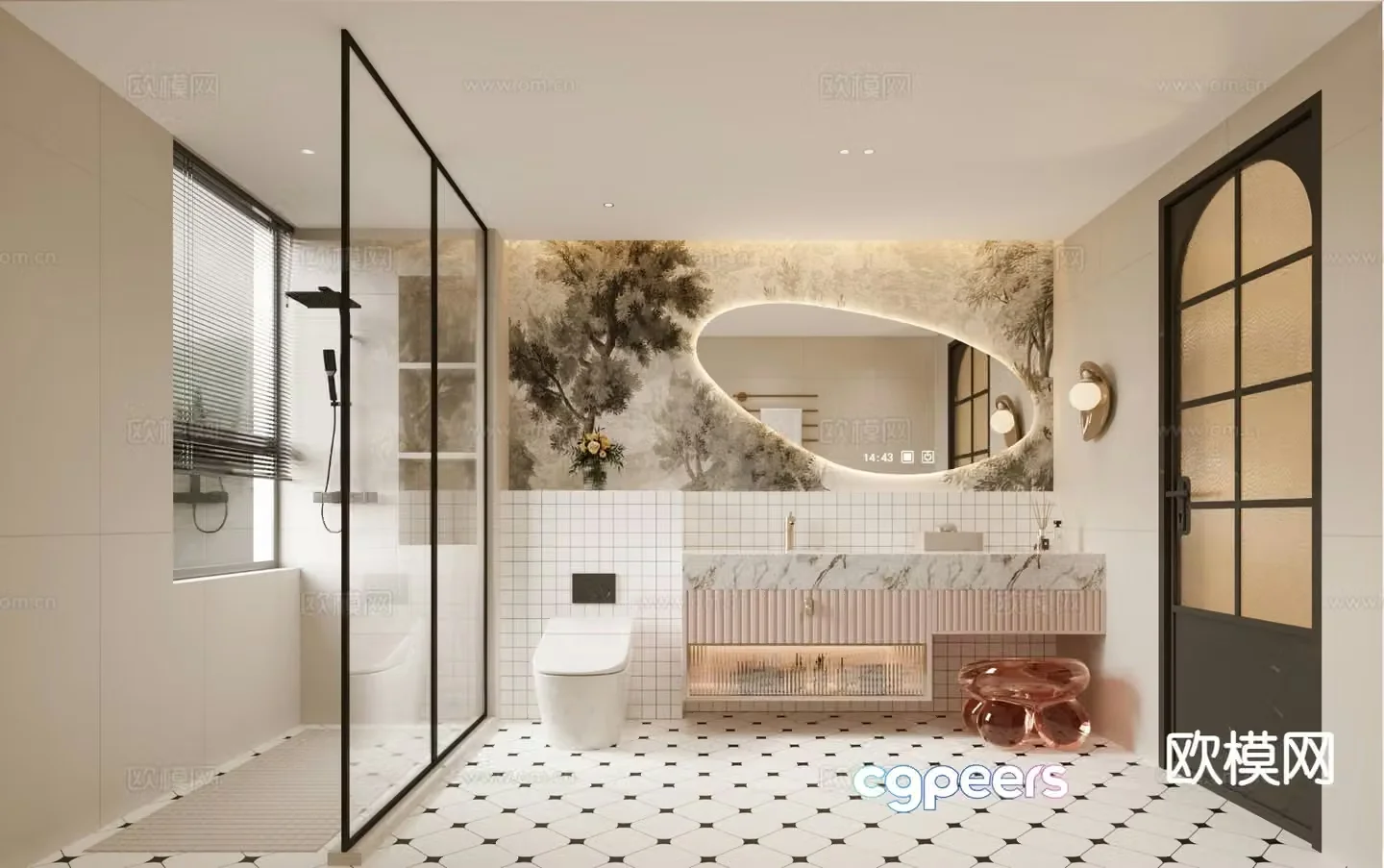 French bathroom bathroom 3d model
