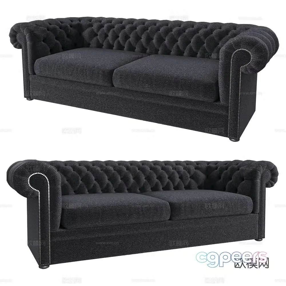 Dantone loveseat retro sofa 3d model