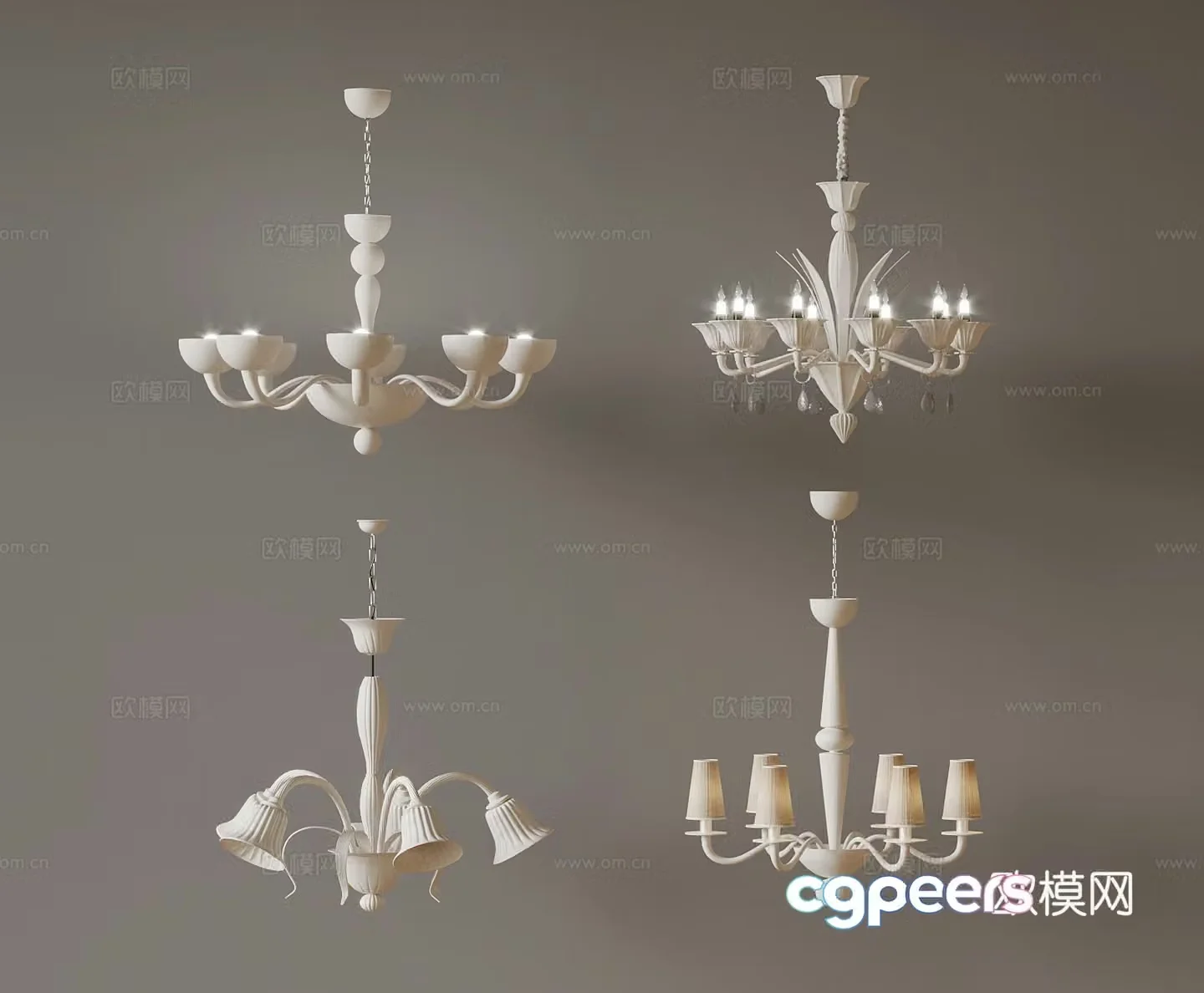 French chandeliers 3d model