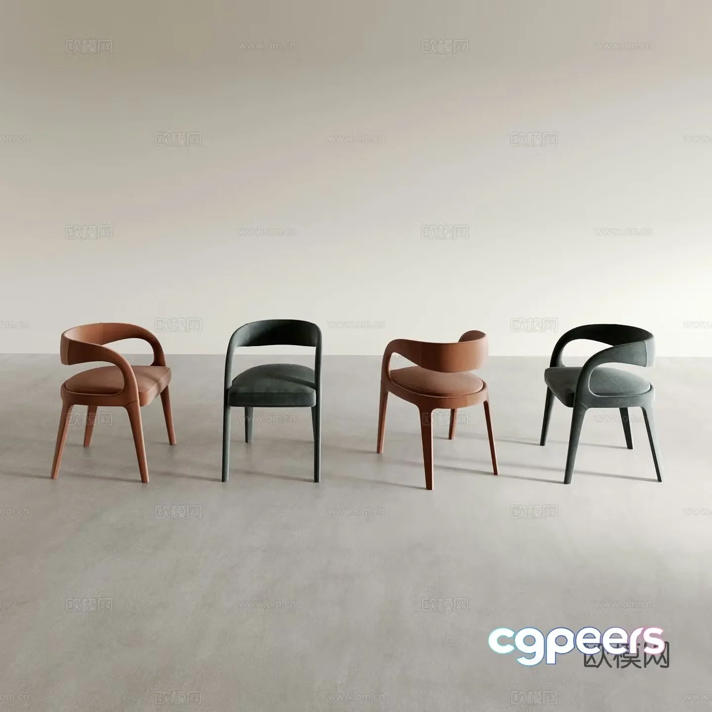 Dining chair tea chair leisure chair 3d model