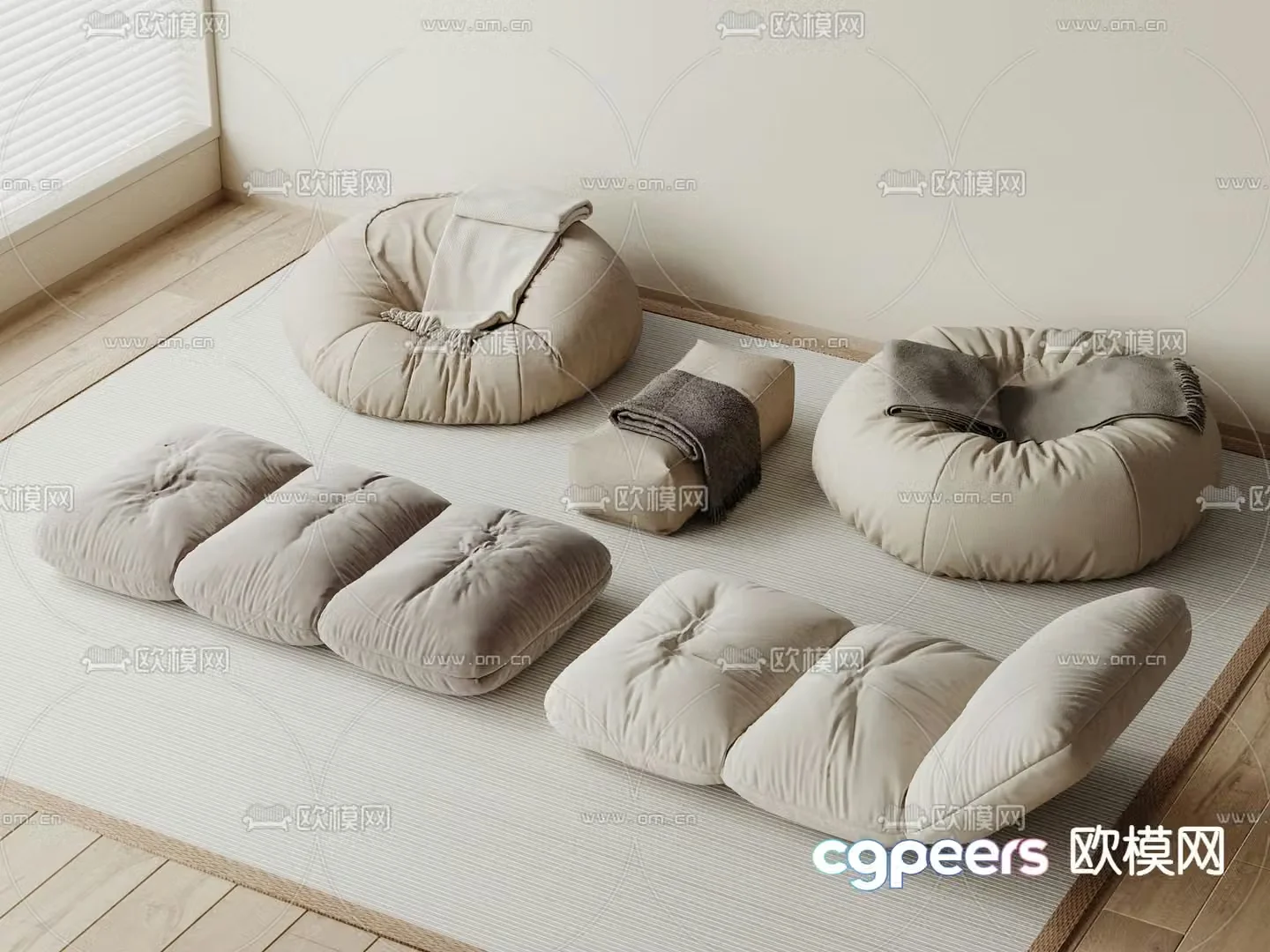 Modern beanbag sofa 3d model