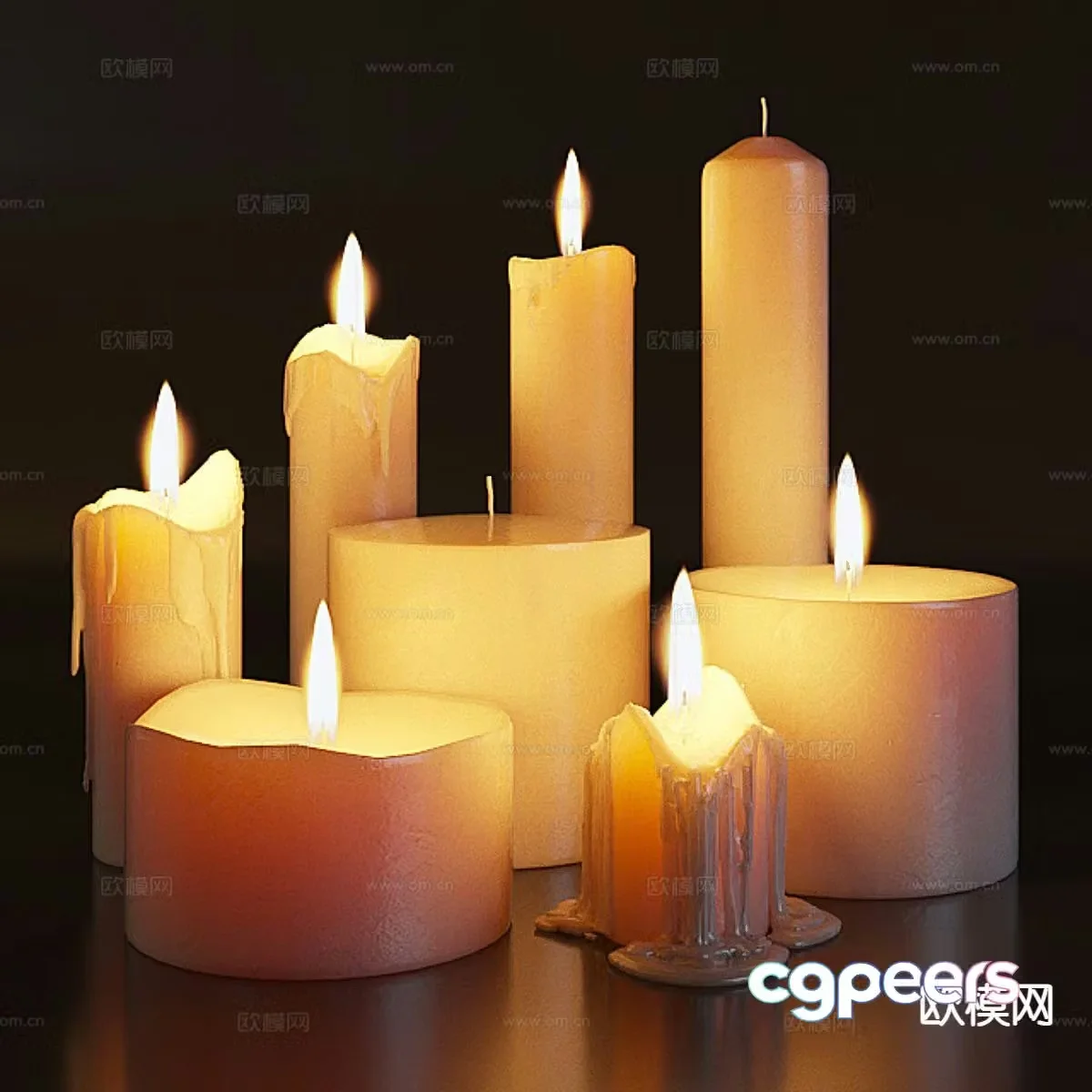 Electronic candle lamp candle lamp ornament 3d model