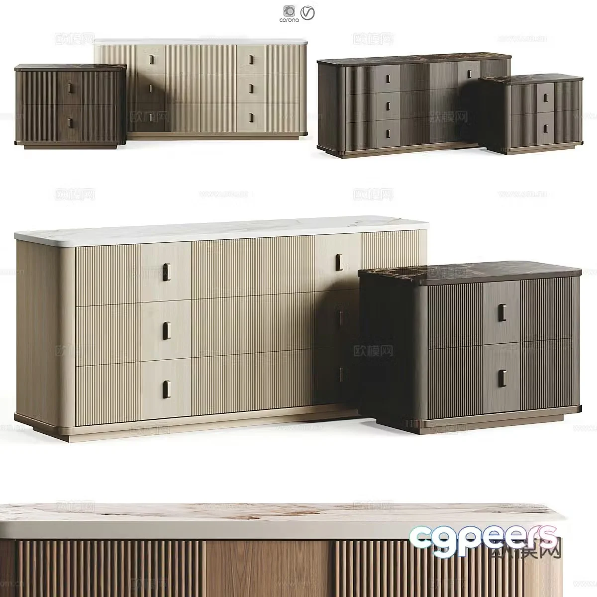 New Chinese side cabinet 3D model