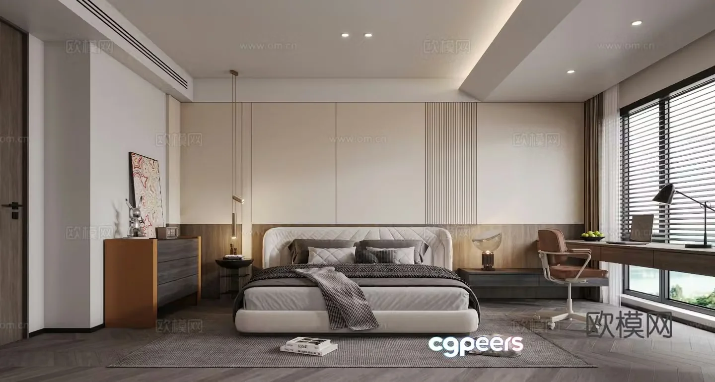 Modern bedroom master bedroom 3d model