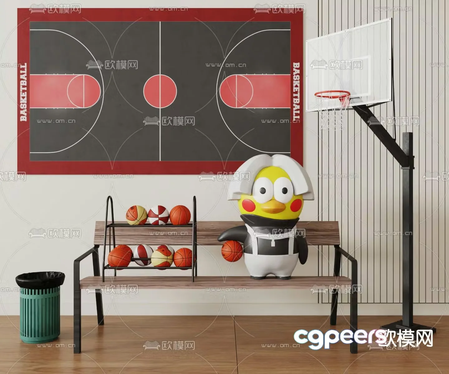 Children’s basketball toy 3d model