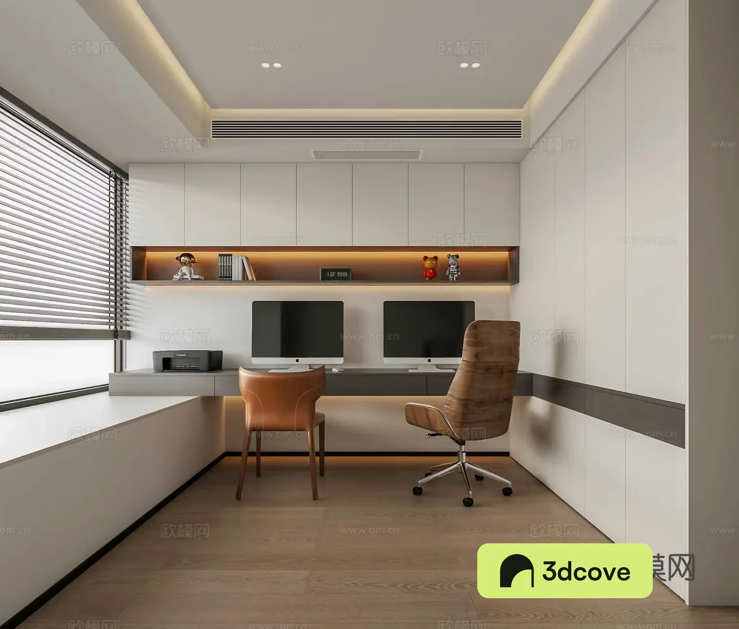 Modern minimalist study room
