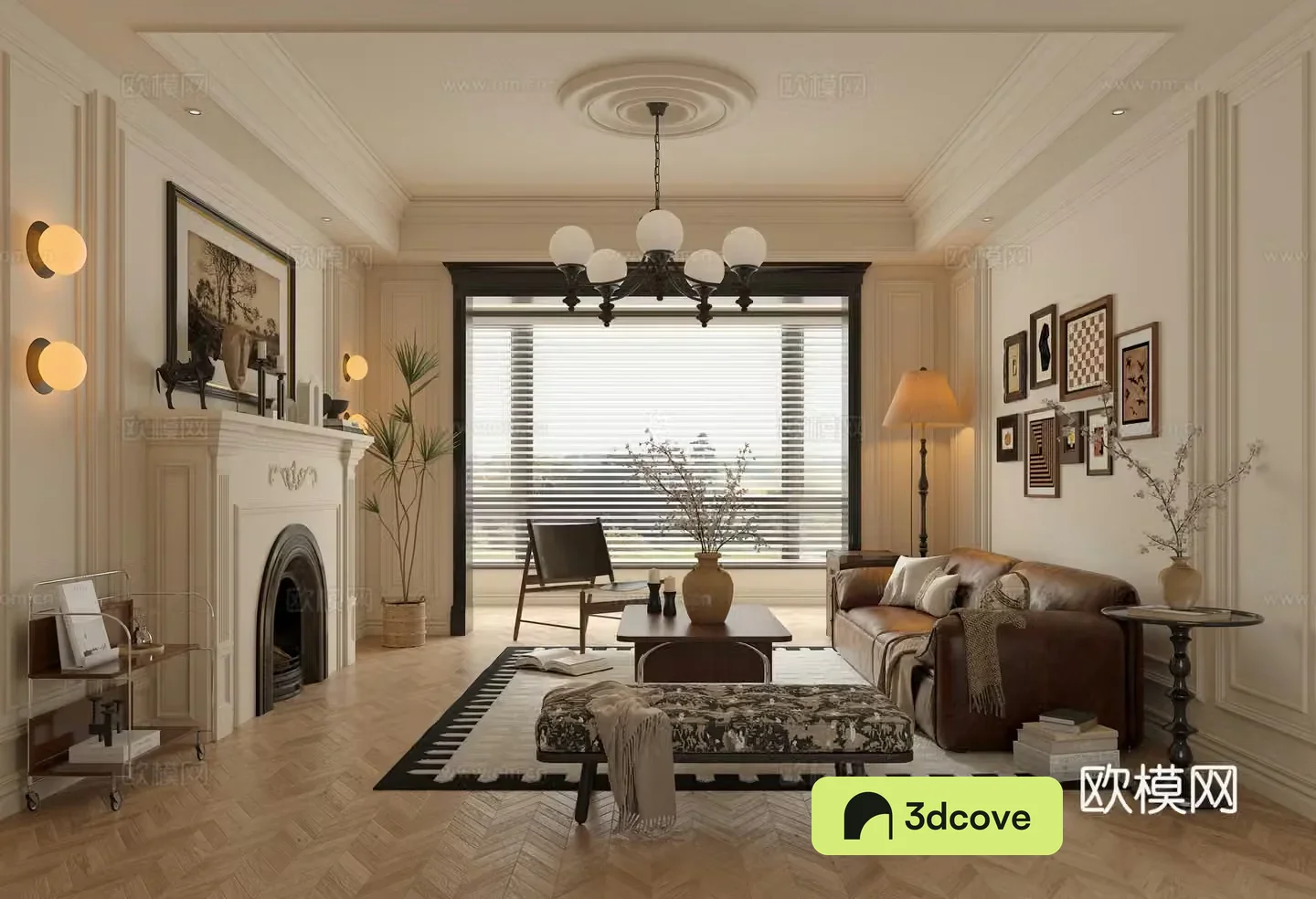 French medieval retro style living room