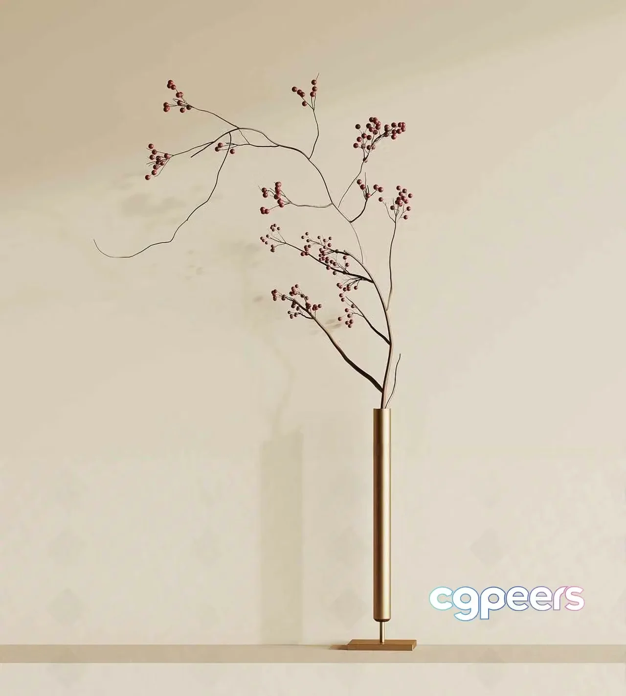 Modern Gold Vase 3D Model – 1461 – VRAY Render