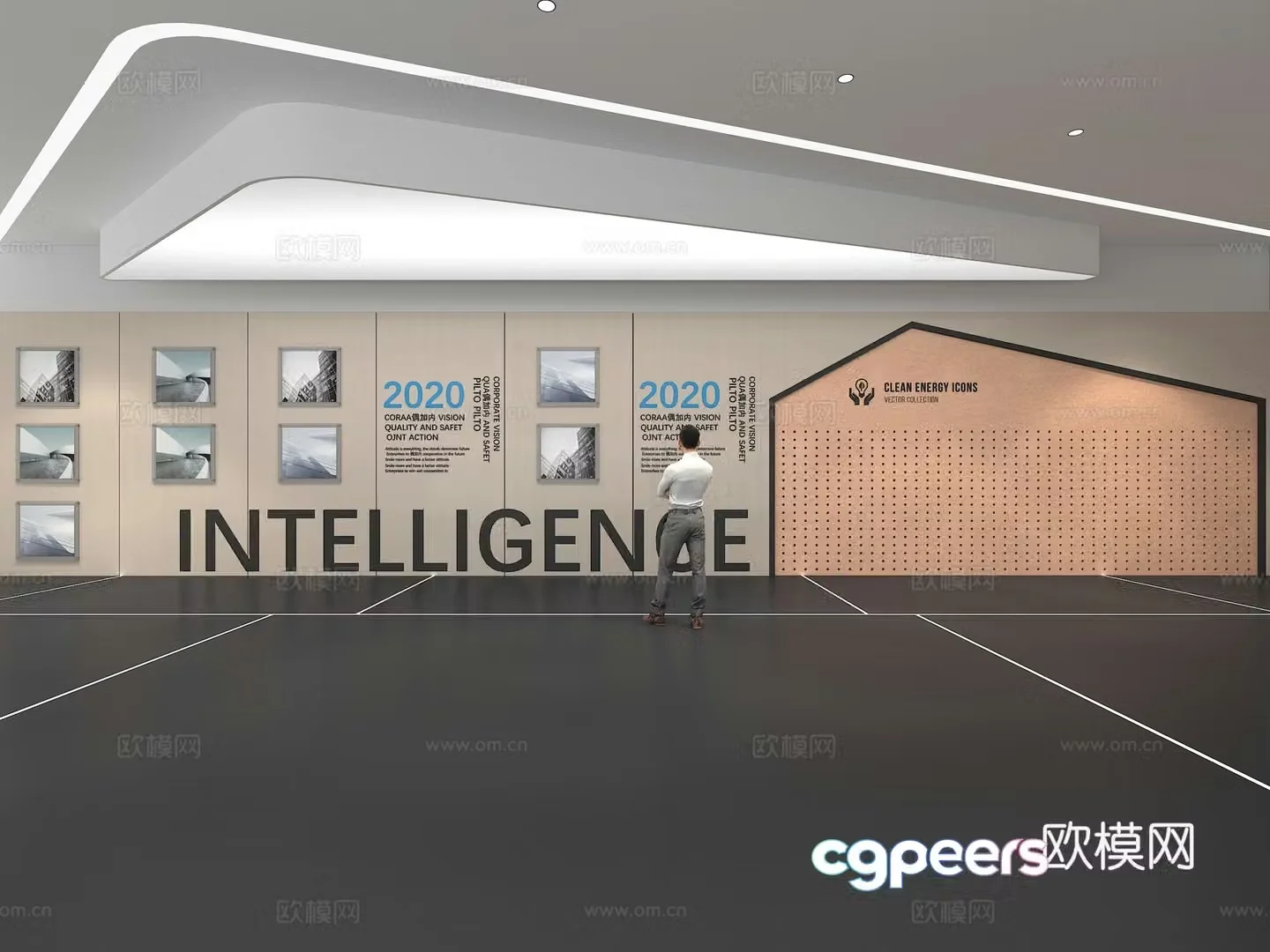 Cultural wall Corporate culture wall Education Theme wall Exhibition hall Campus culture Corridor 3D model