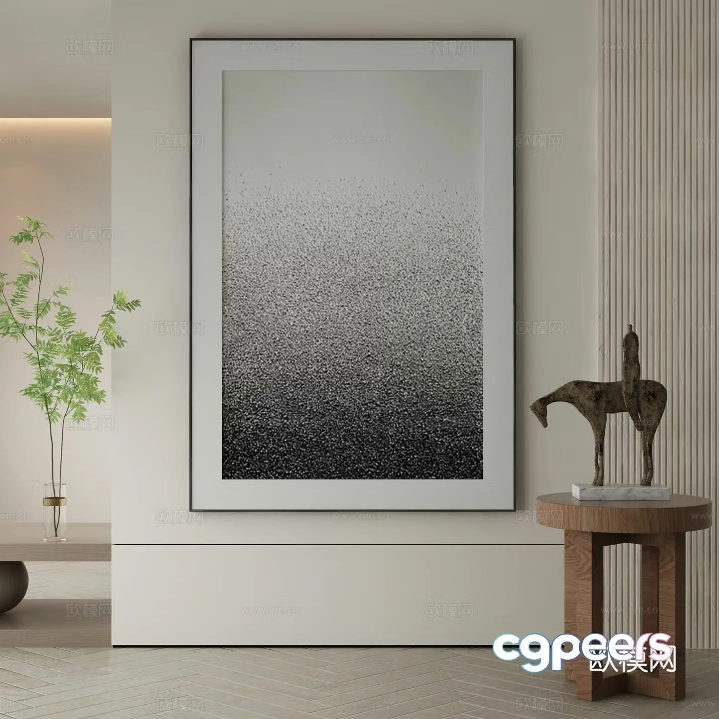 Modern Wasabi Hanging Painting Oil Painting 3D Model