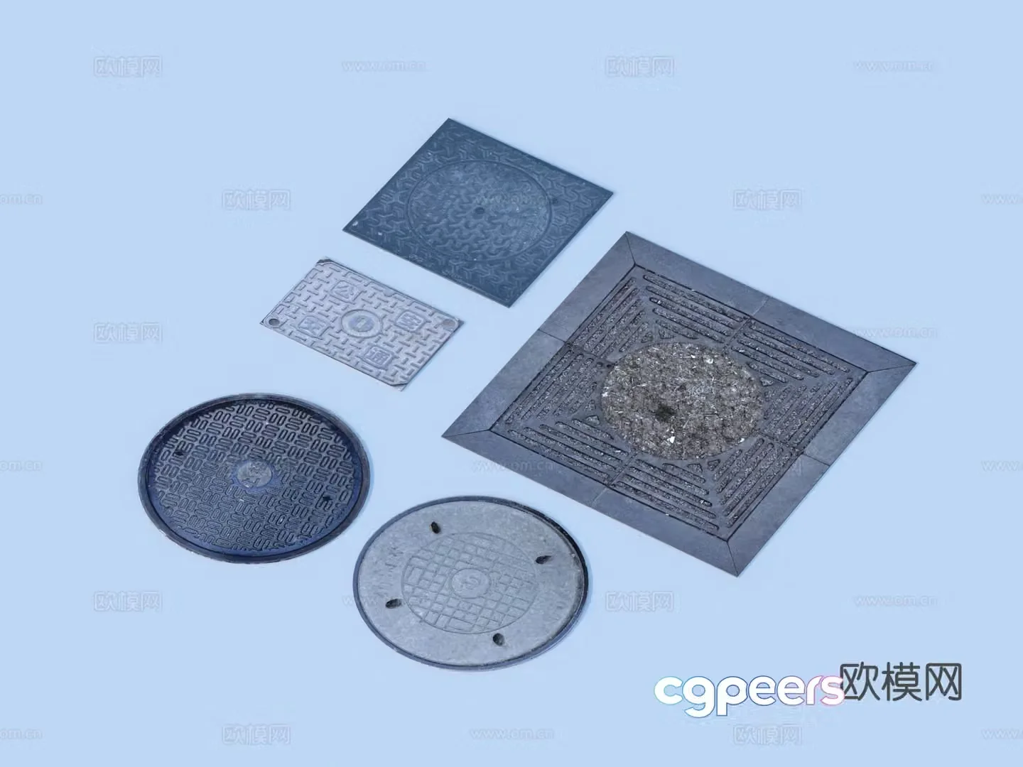 Manhole cover Sewer manhole cover Tree pool 3D model