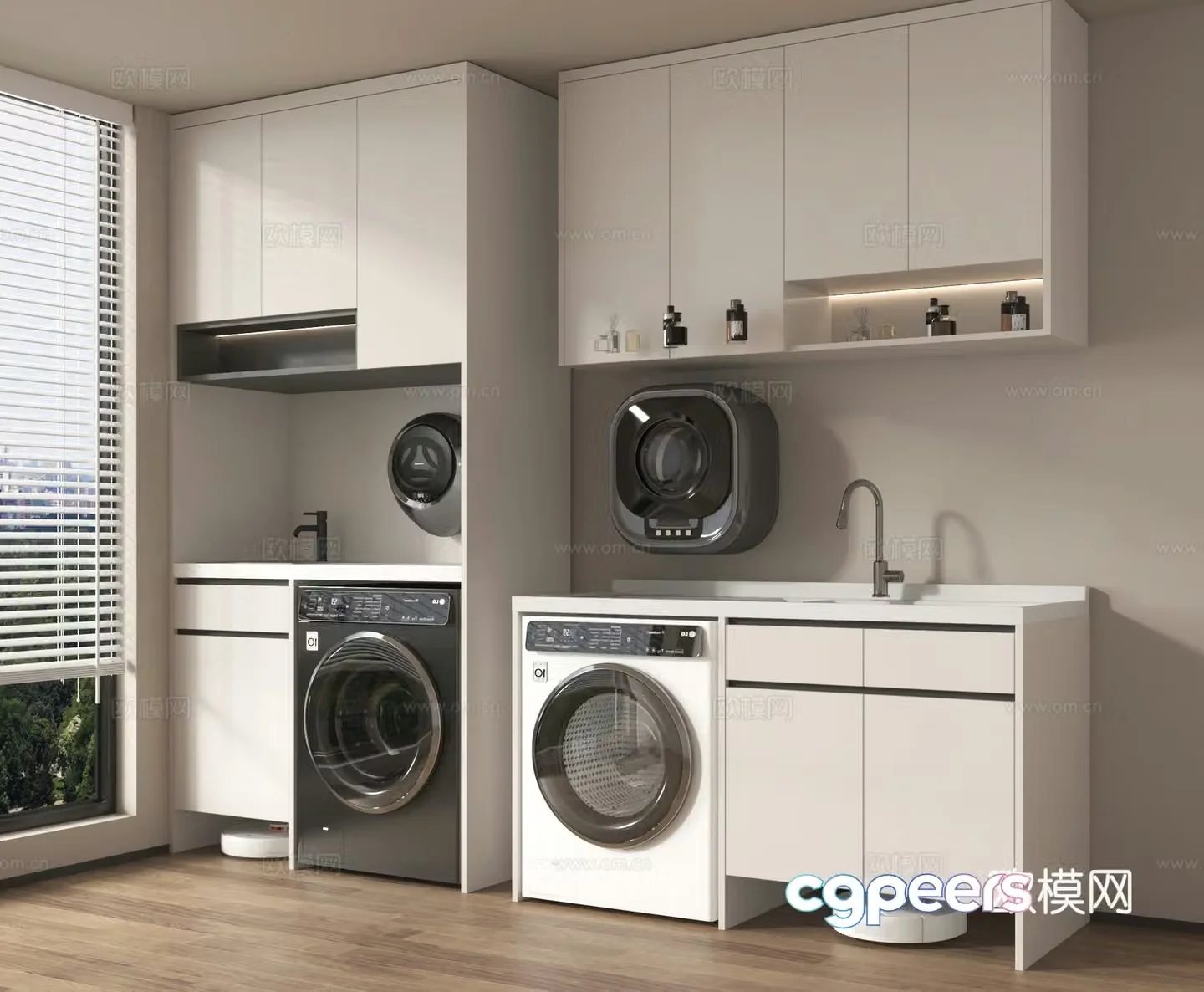 Washing cabinet all-in-one drying machine wall-mounted washing machine sweeping robot 3D model