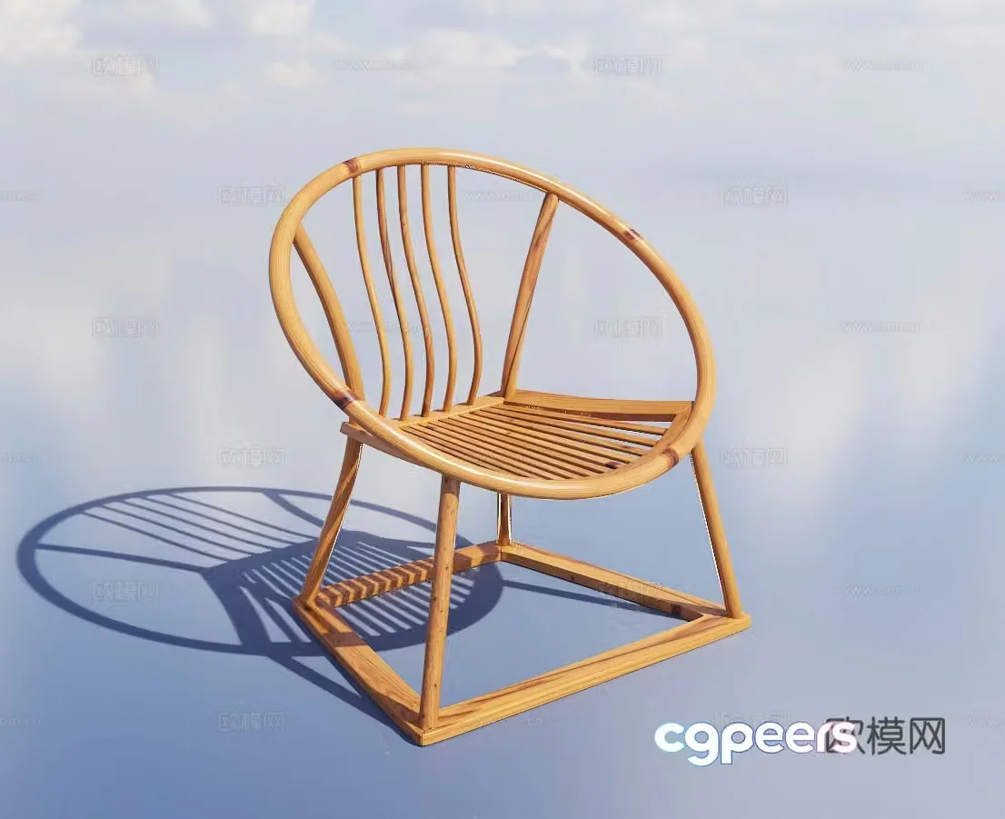New Chinese style chair single chair dining chair 3d model