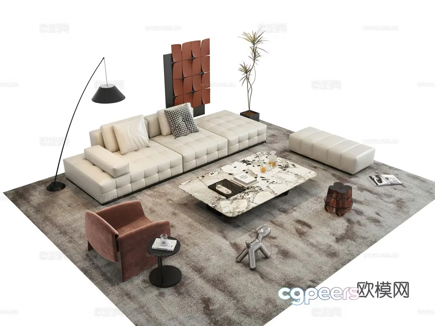 Modern modular sofa modular sofa 3d model