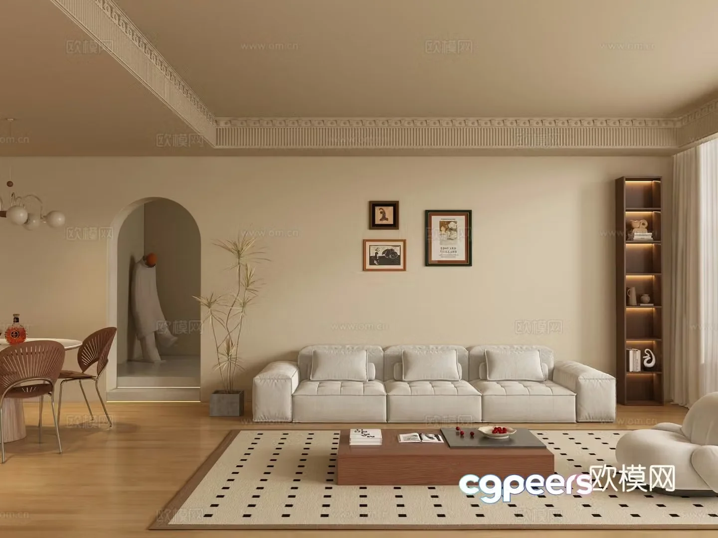 Medieval style living room 3D model