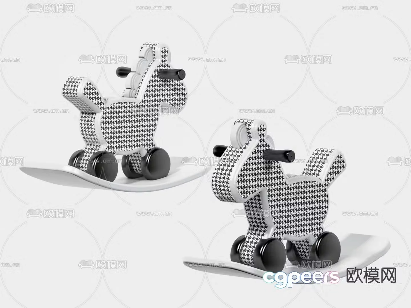Modern children’s rocking horse 3d model