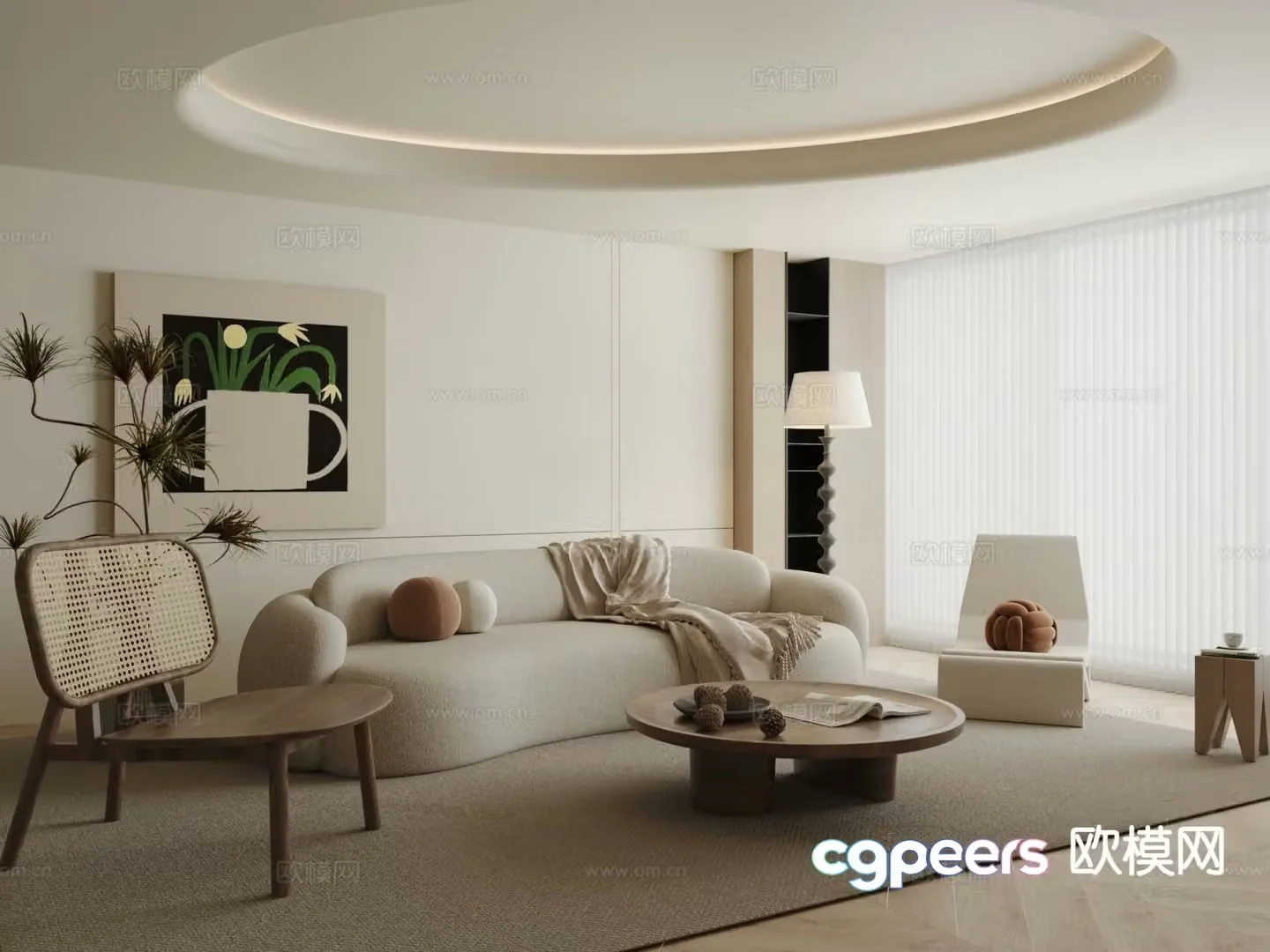 Wabi Sabi modular sofa curved sofa 3d model
