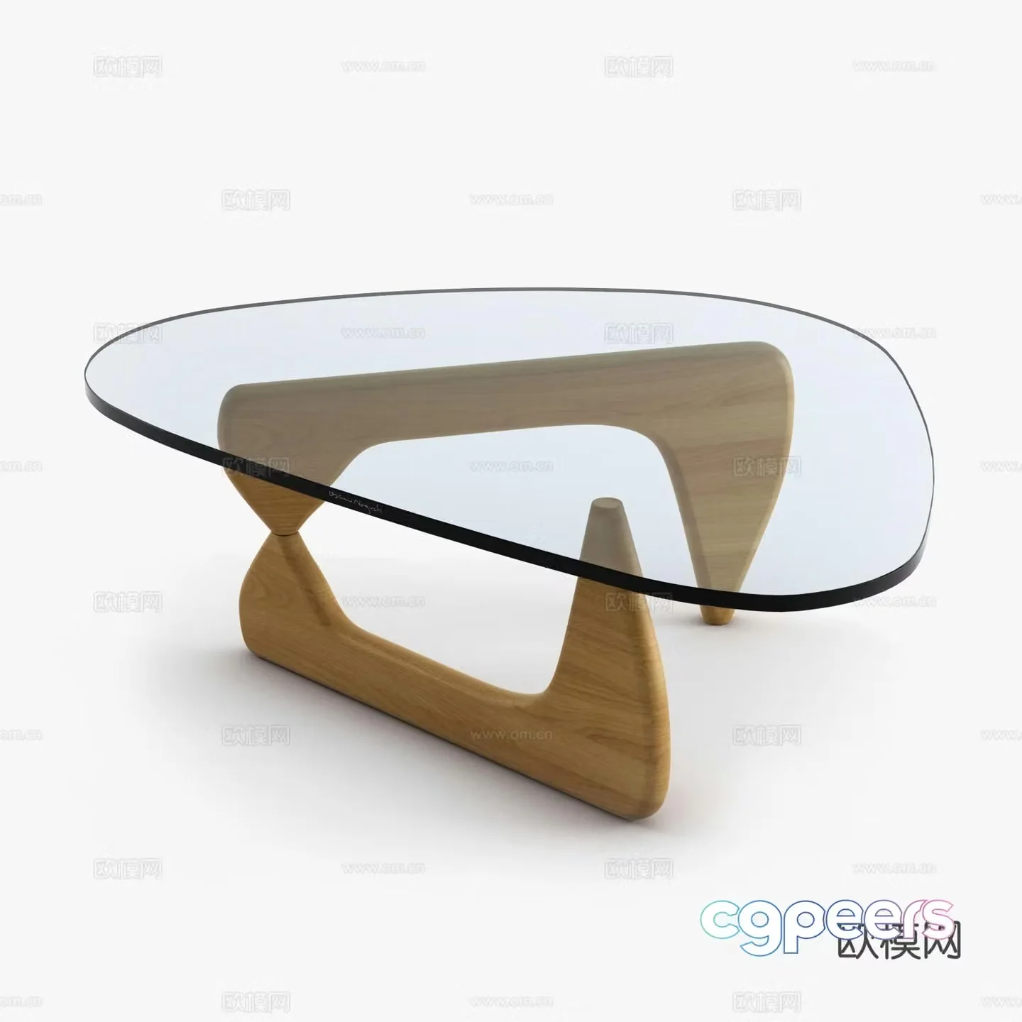 Herman Miller special shaped coffee table glass coffee table 3d model