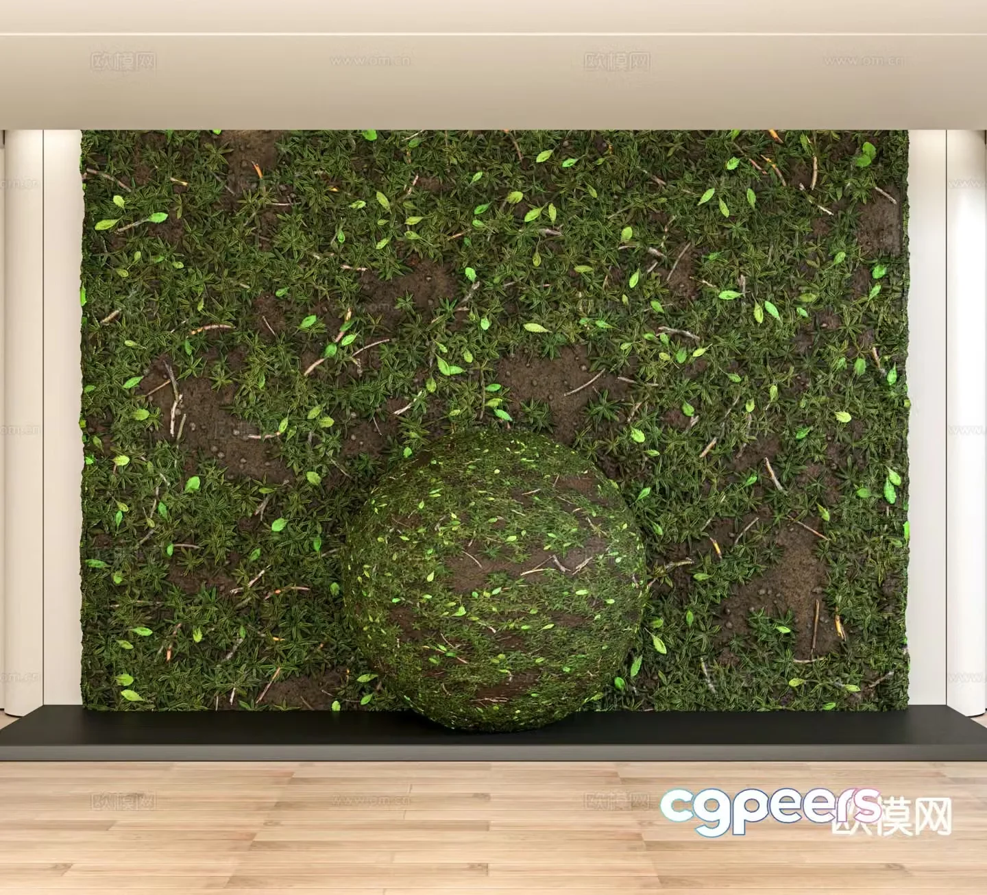 Modern lawn grass outdoor grass flowers and greenery 3d model