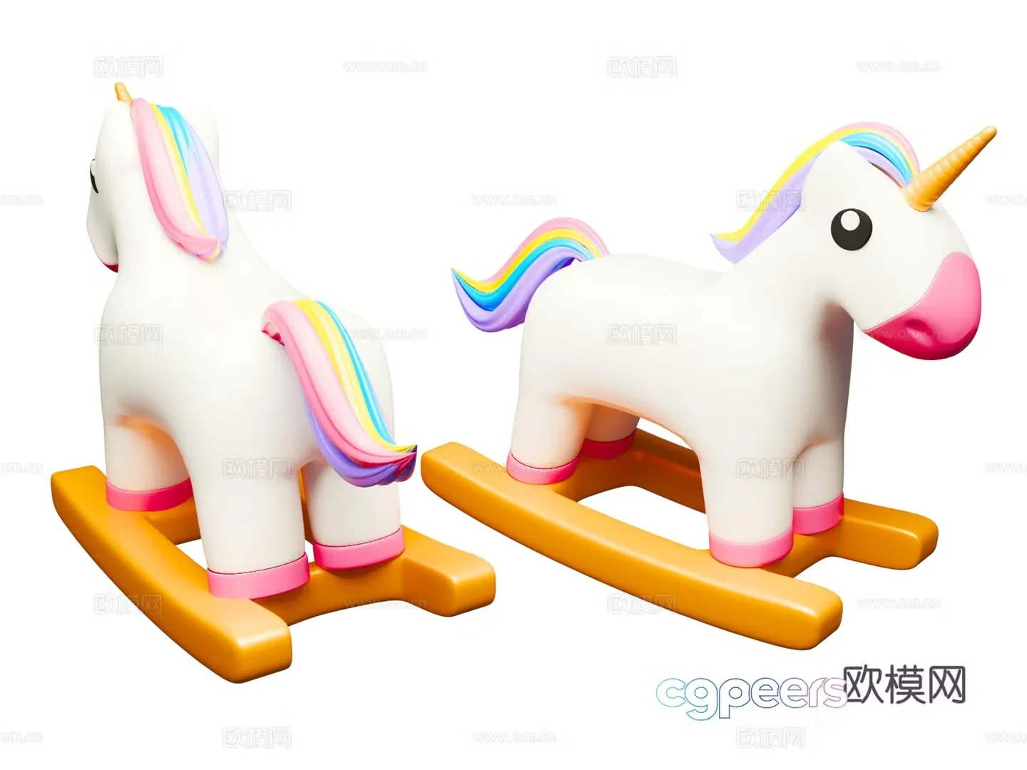 Seesaw Horse Trojan Horse Children’s Toy 3D Model