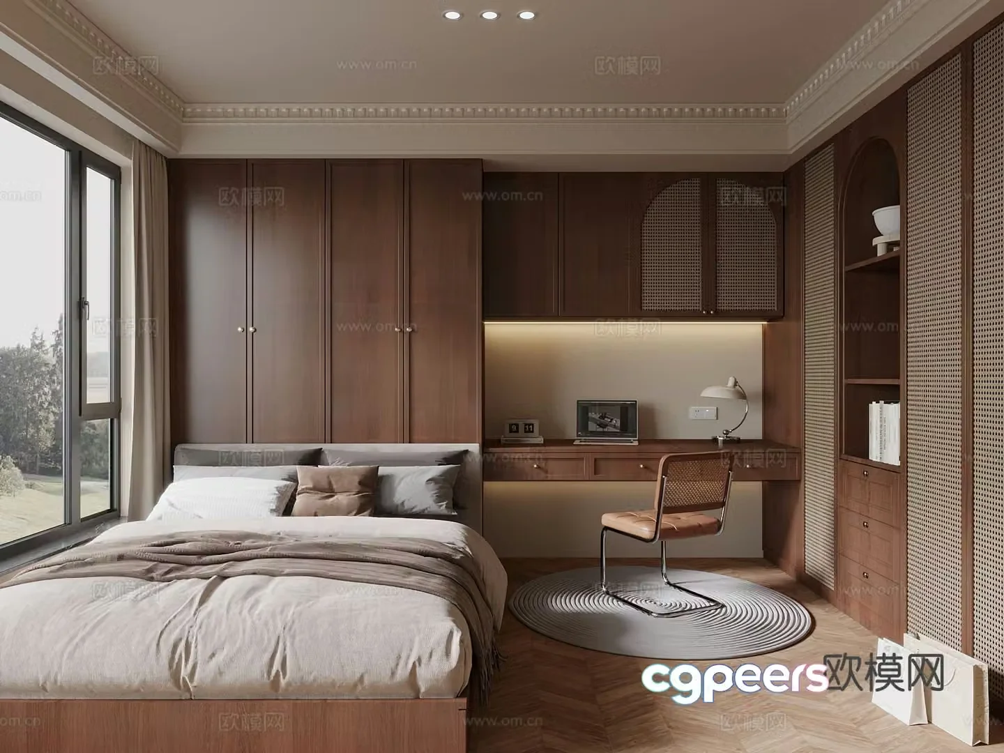 Medieval style tatami bedroom 3d model