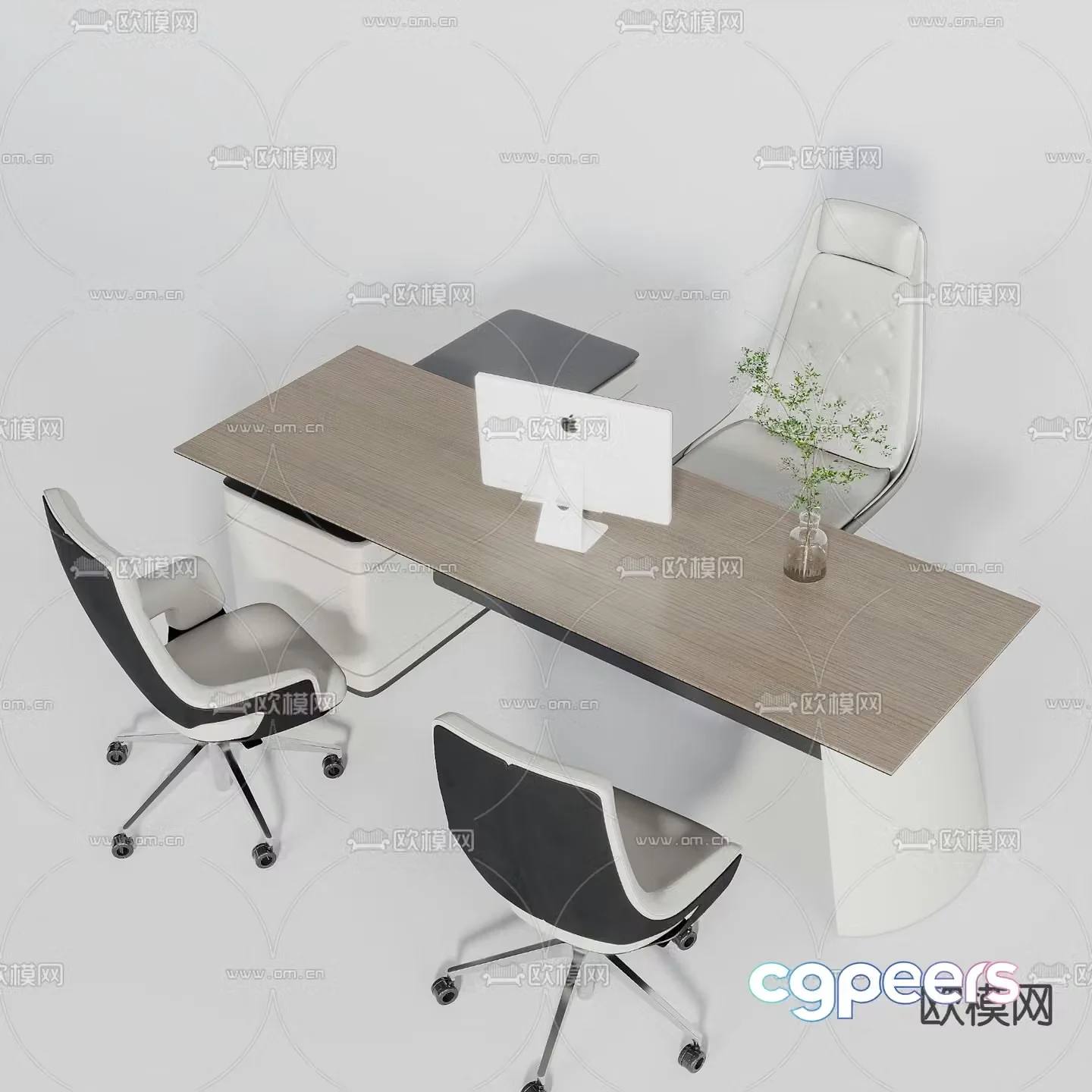 Modern office desk and chair desk desk and chair 3d model