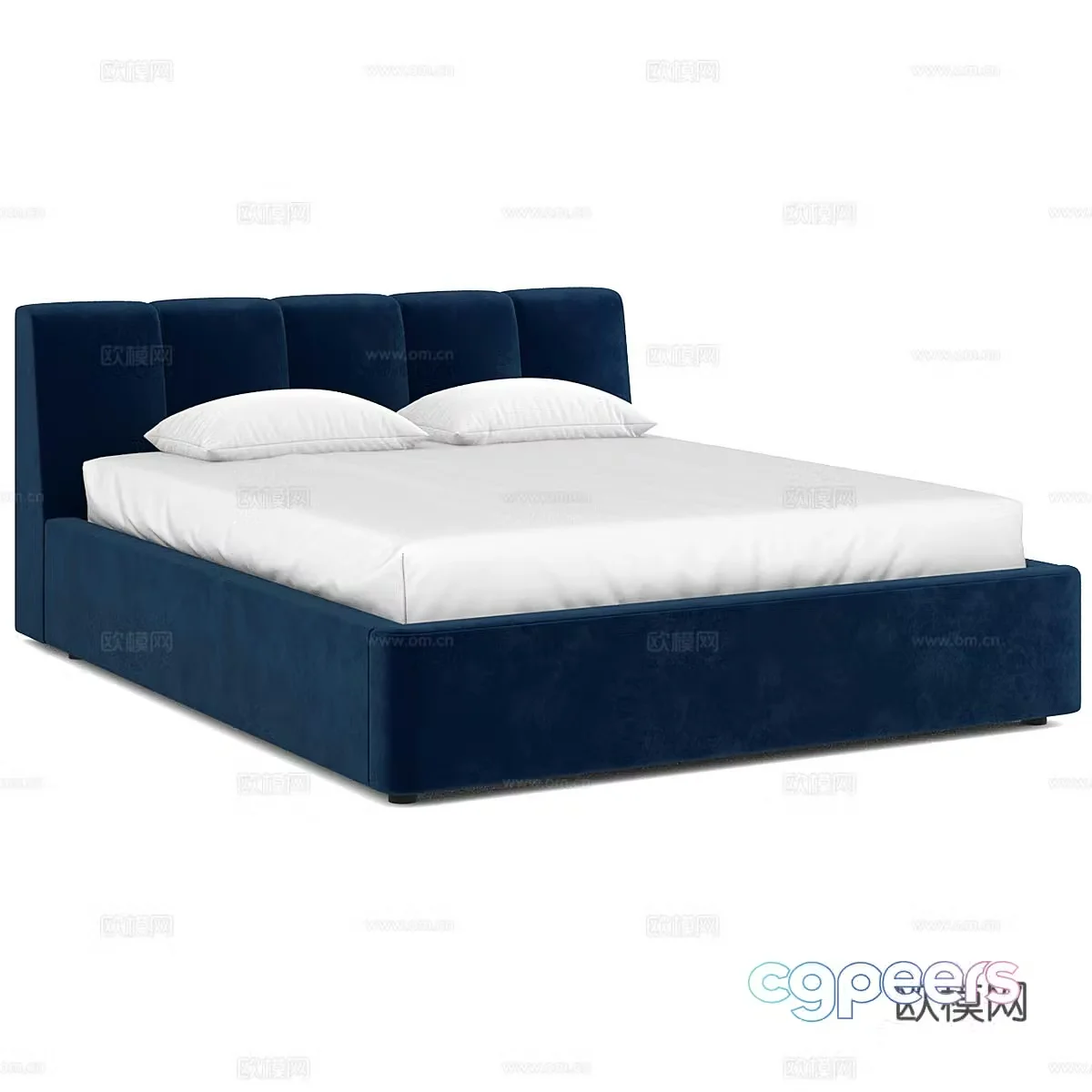 Modern simple double bed Double bed Simple bed Bedroom bed Pillow 3D model