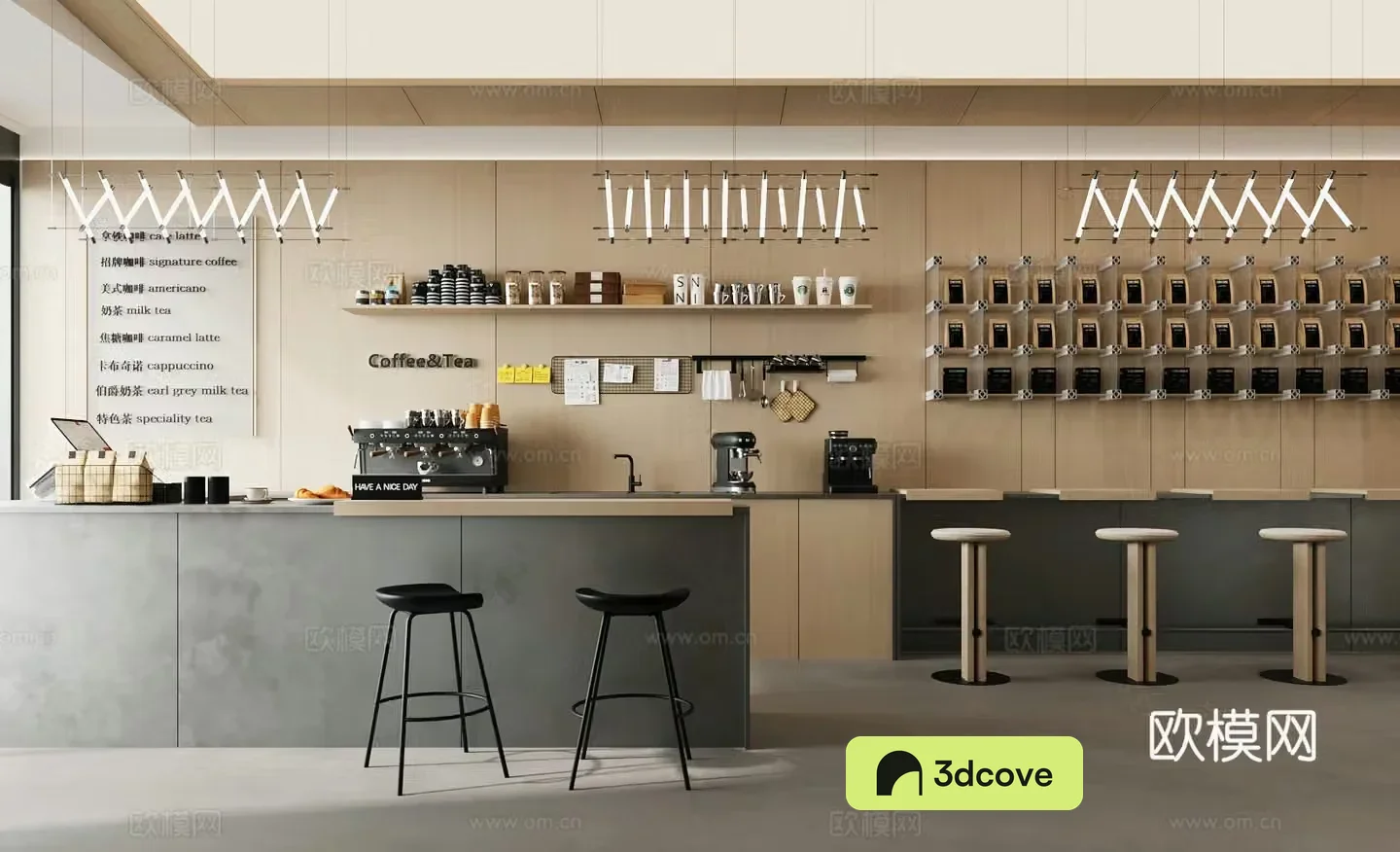 Log Cafe Milk Tea Shop Cake Dessert Shop Coffee Operating Desk Coffee Front Desk Coffee