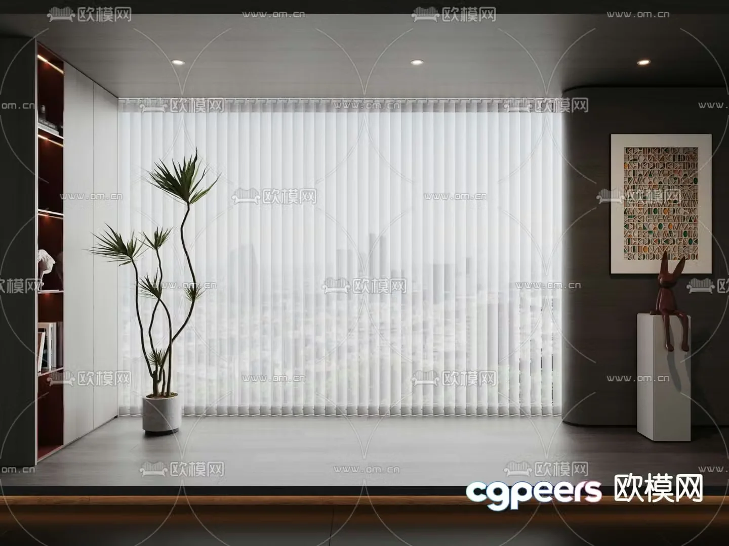 Dream curtain vertical curtain venetian blind 3d model