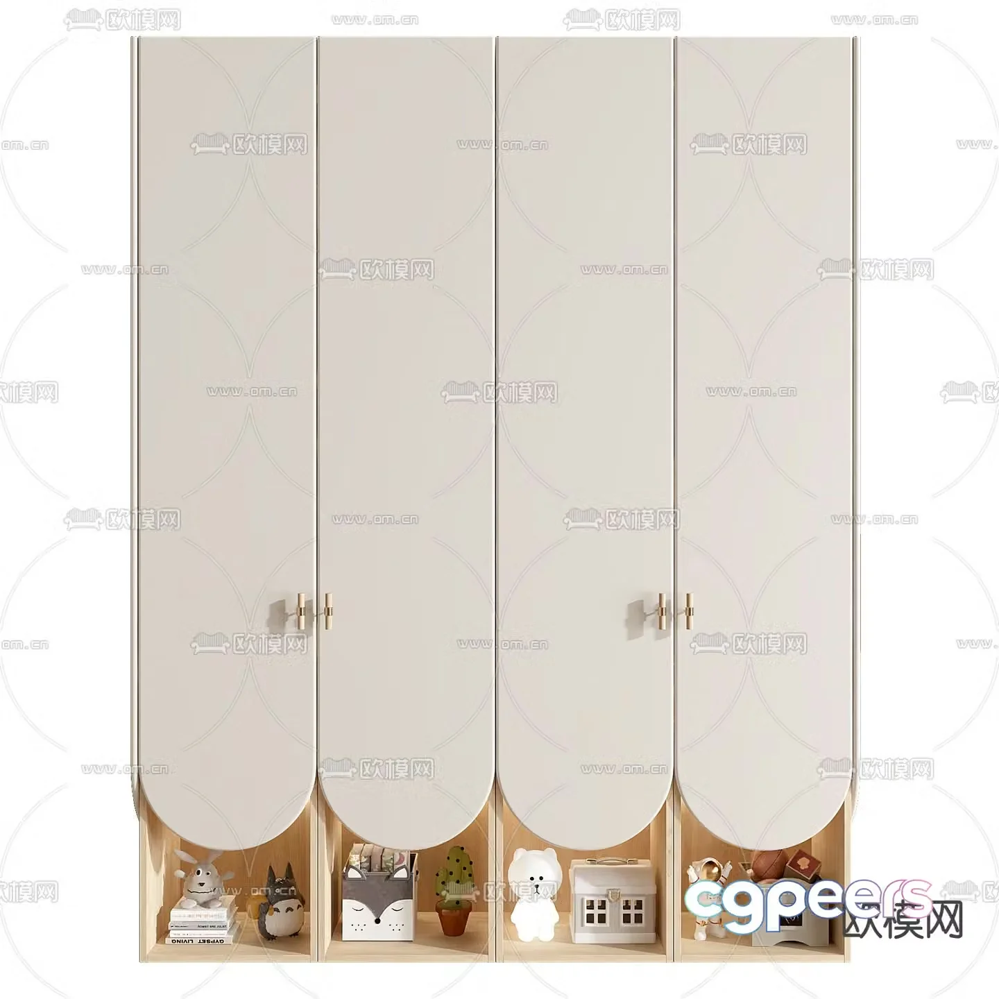 Children’s wardrobe storage cabinet 3d model