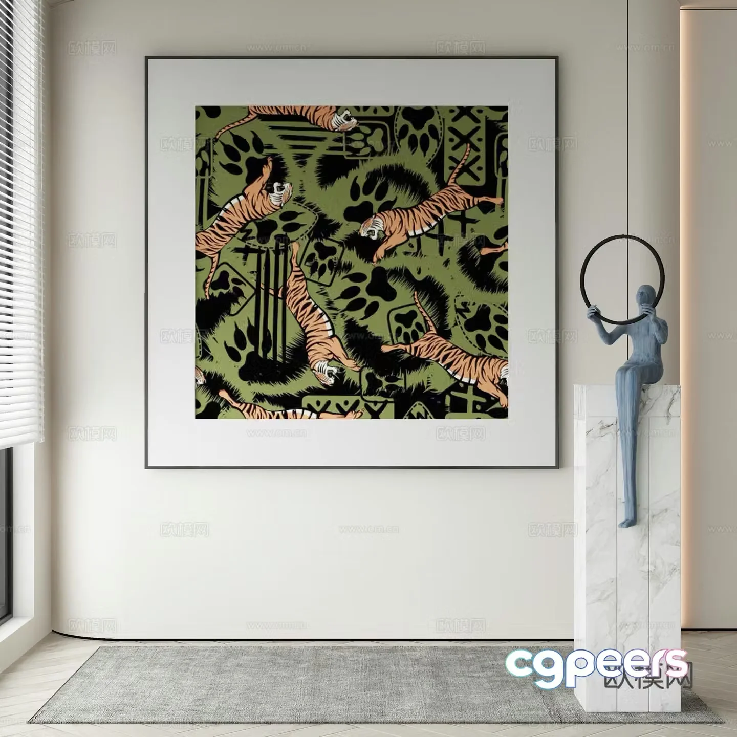 Wasabi hanging painting oil painting 3d model