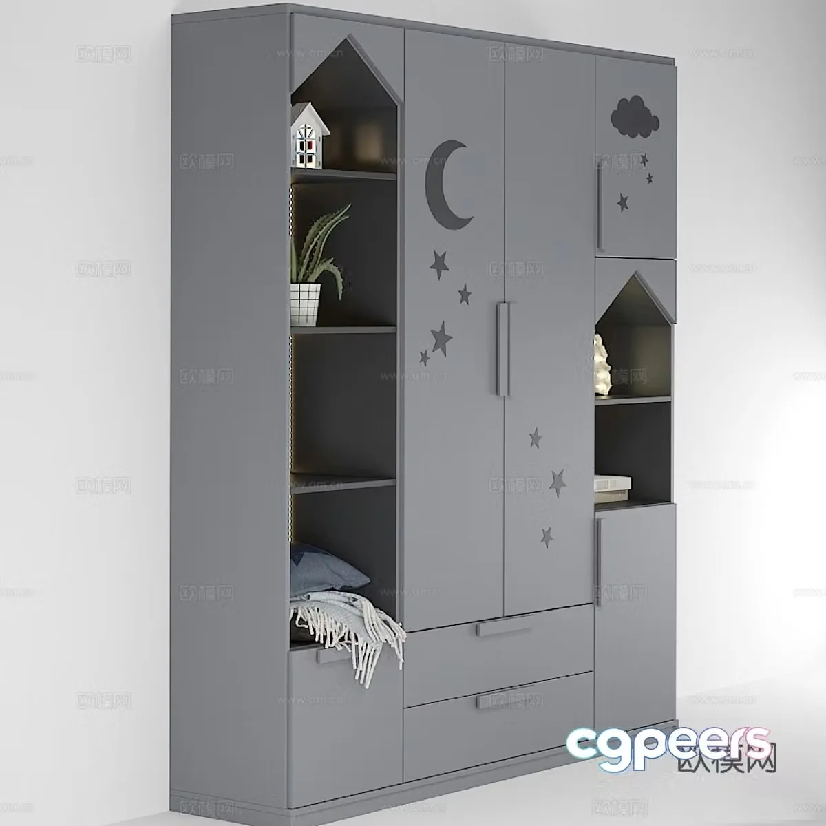 Modern children’s wardrobe 3d model