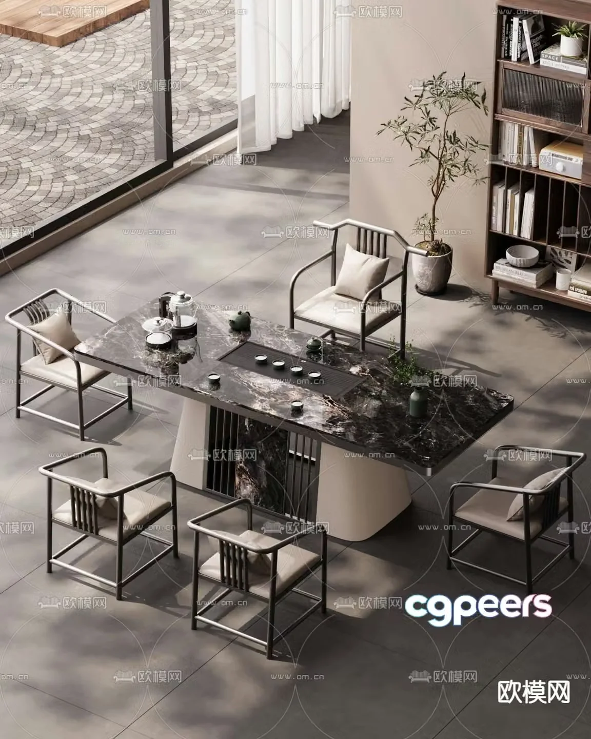 New Chinese style tea table tea table 3d model