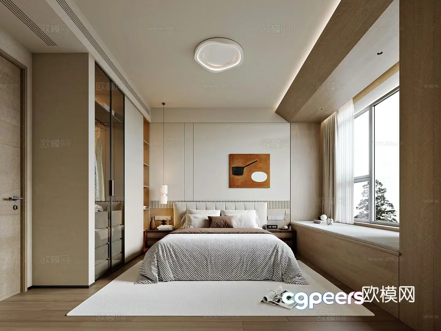Modern bedroom master bedroom 3d model