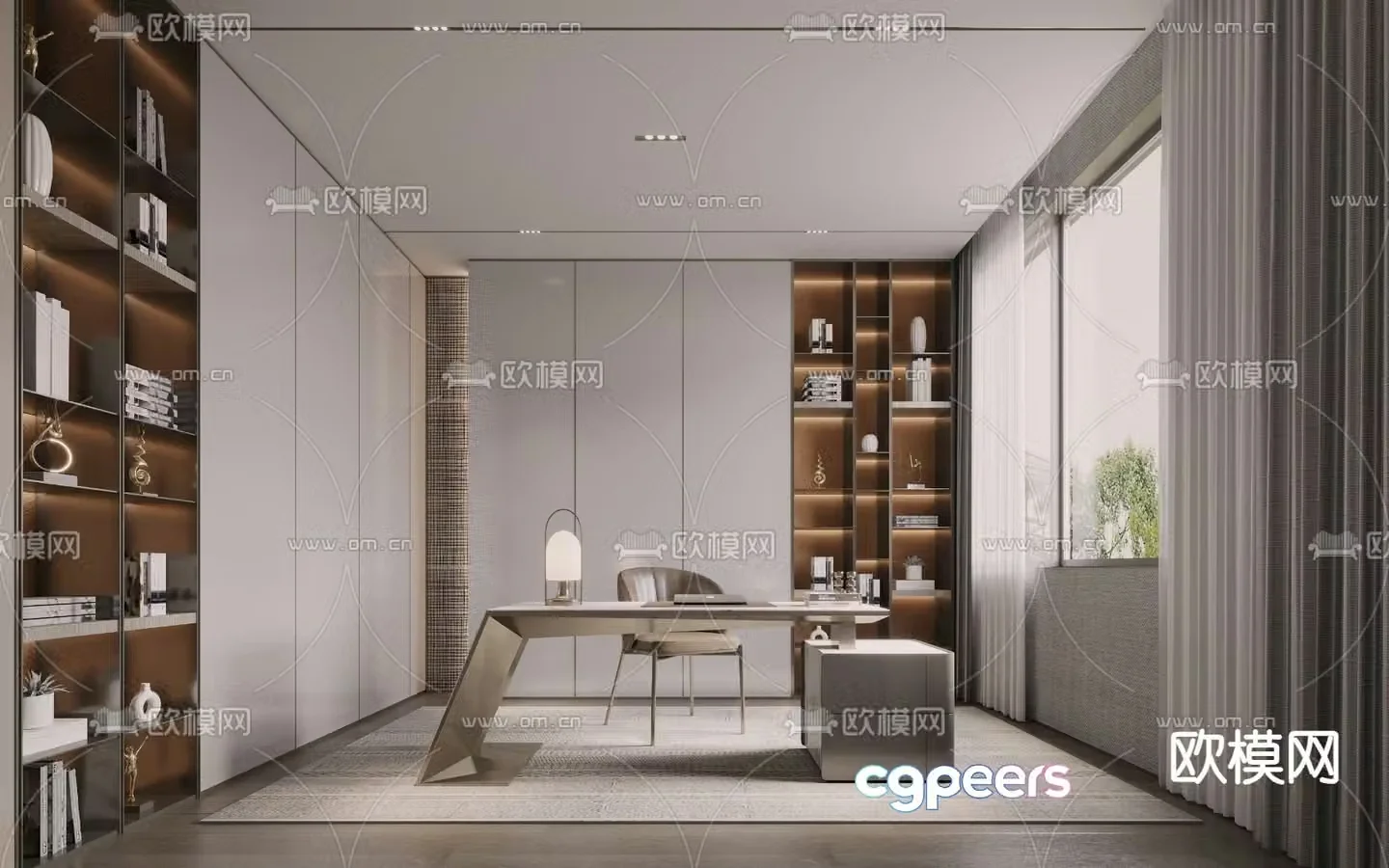 Modern study 3d model
