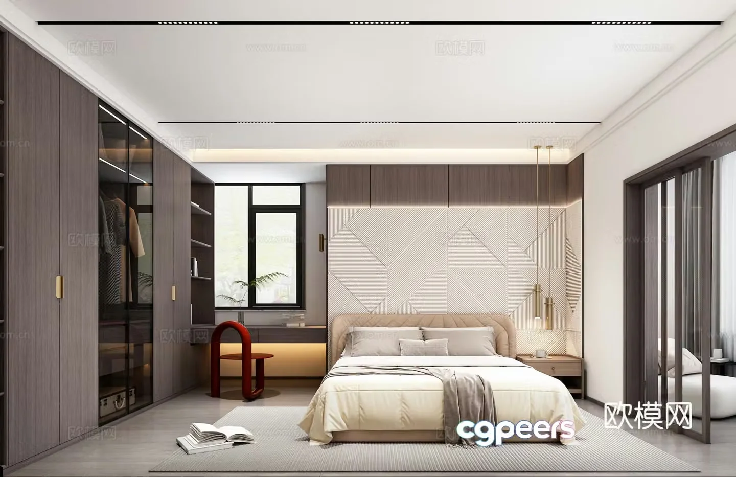 Light luxury bedroom master bedroom 3d model