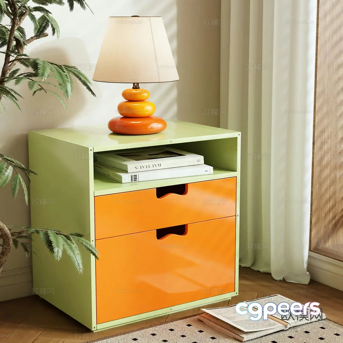 Modern bedside table 3d model