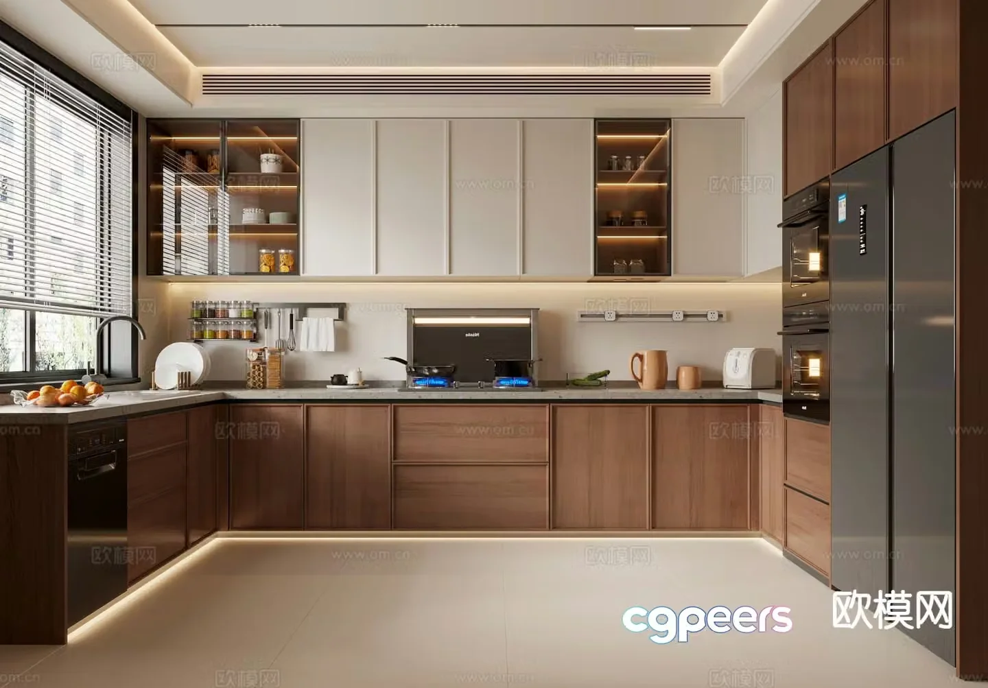 Medieval style kitchen cabinet 3d model