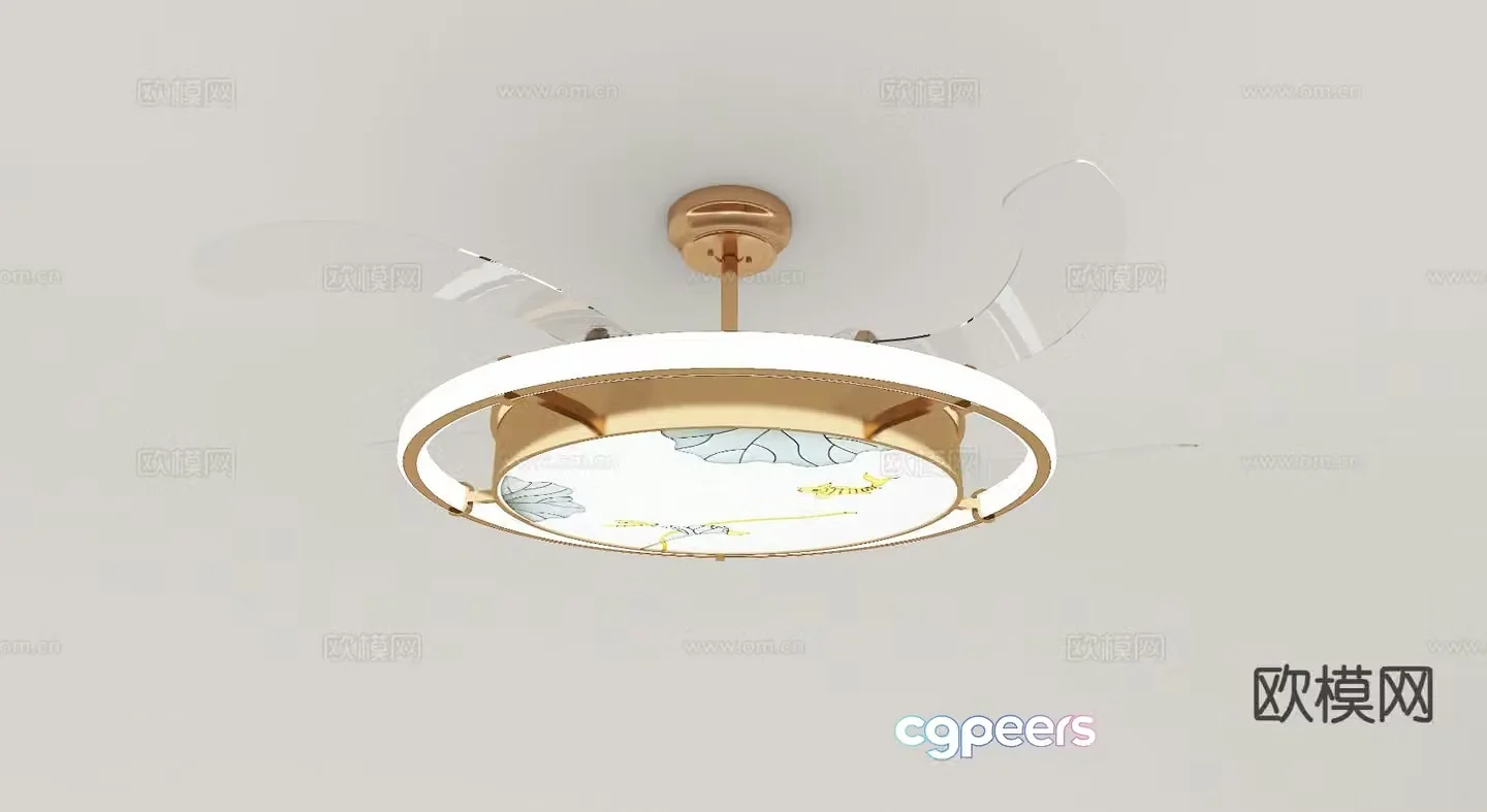 New Chinese style ceiling fan light fan light 3d model